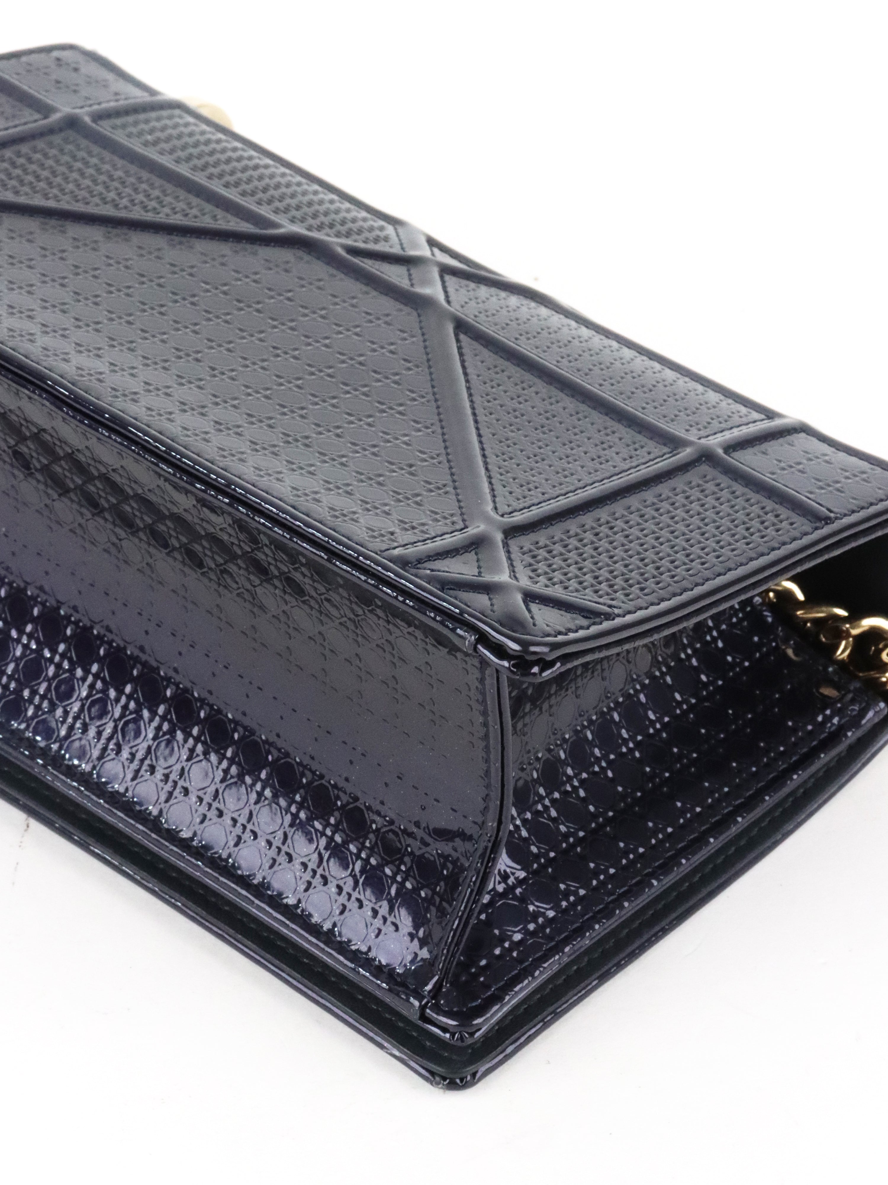 Dior Small Metallic Navy Diorama Bag LGHW