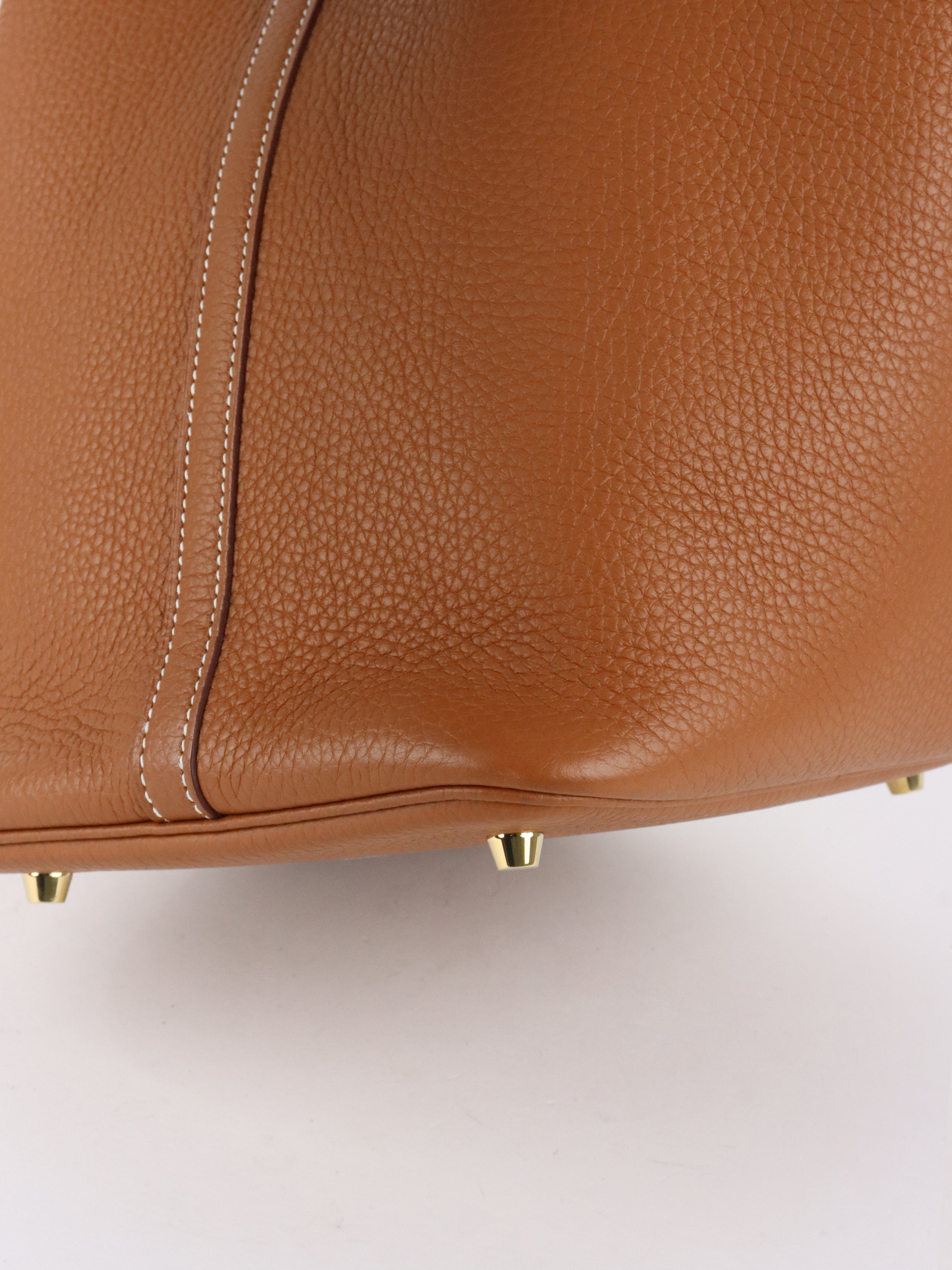 Hermes Picotin 22 Gold Taurillon Clemence Stamp U GHW