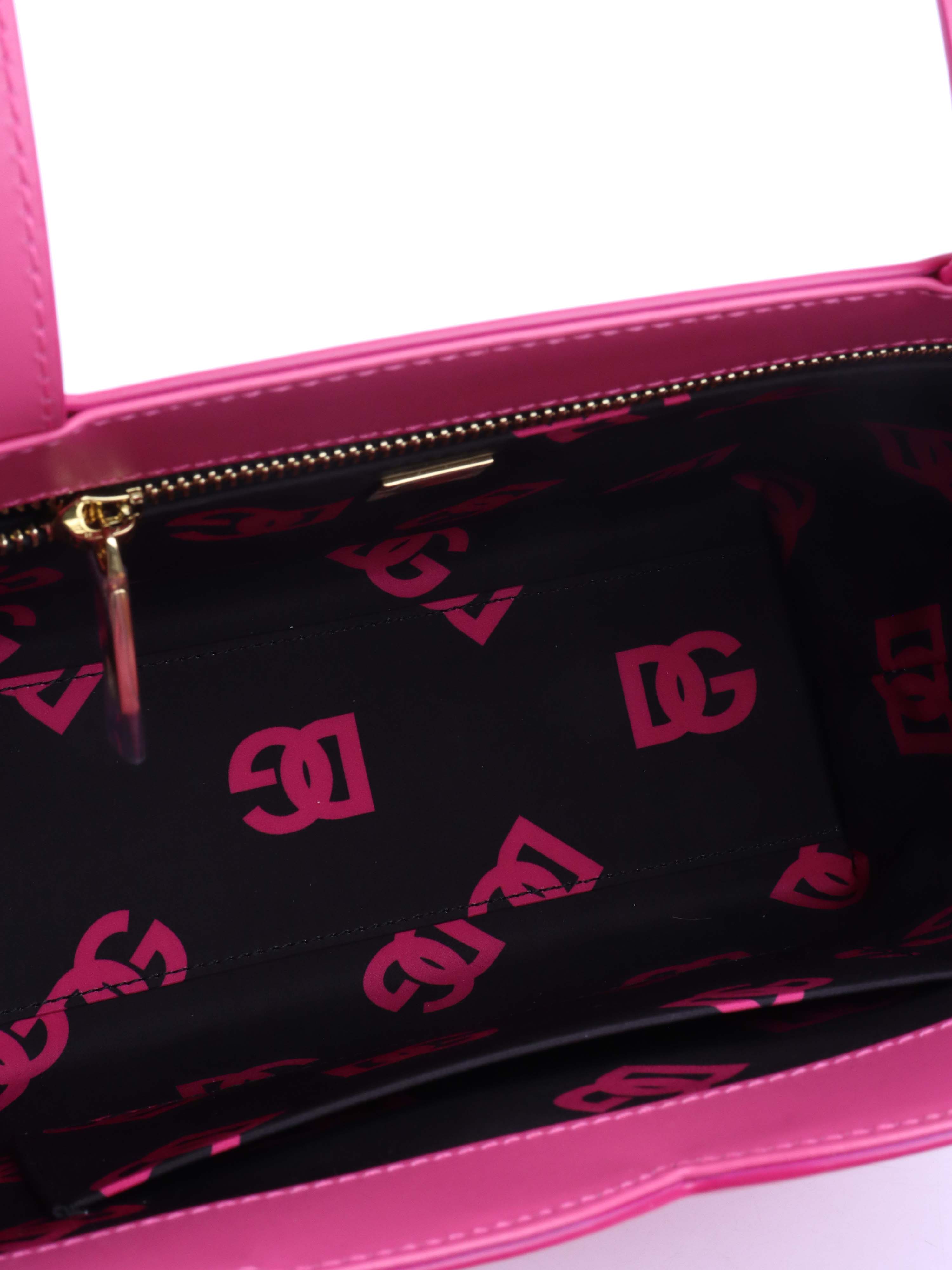 Dolce & Gabbana Pink Lilac Small Shopper Logo Bag.