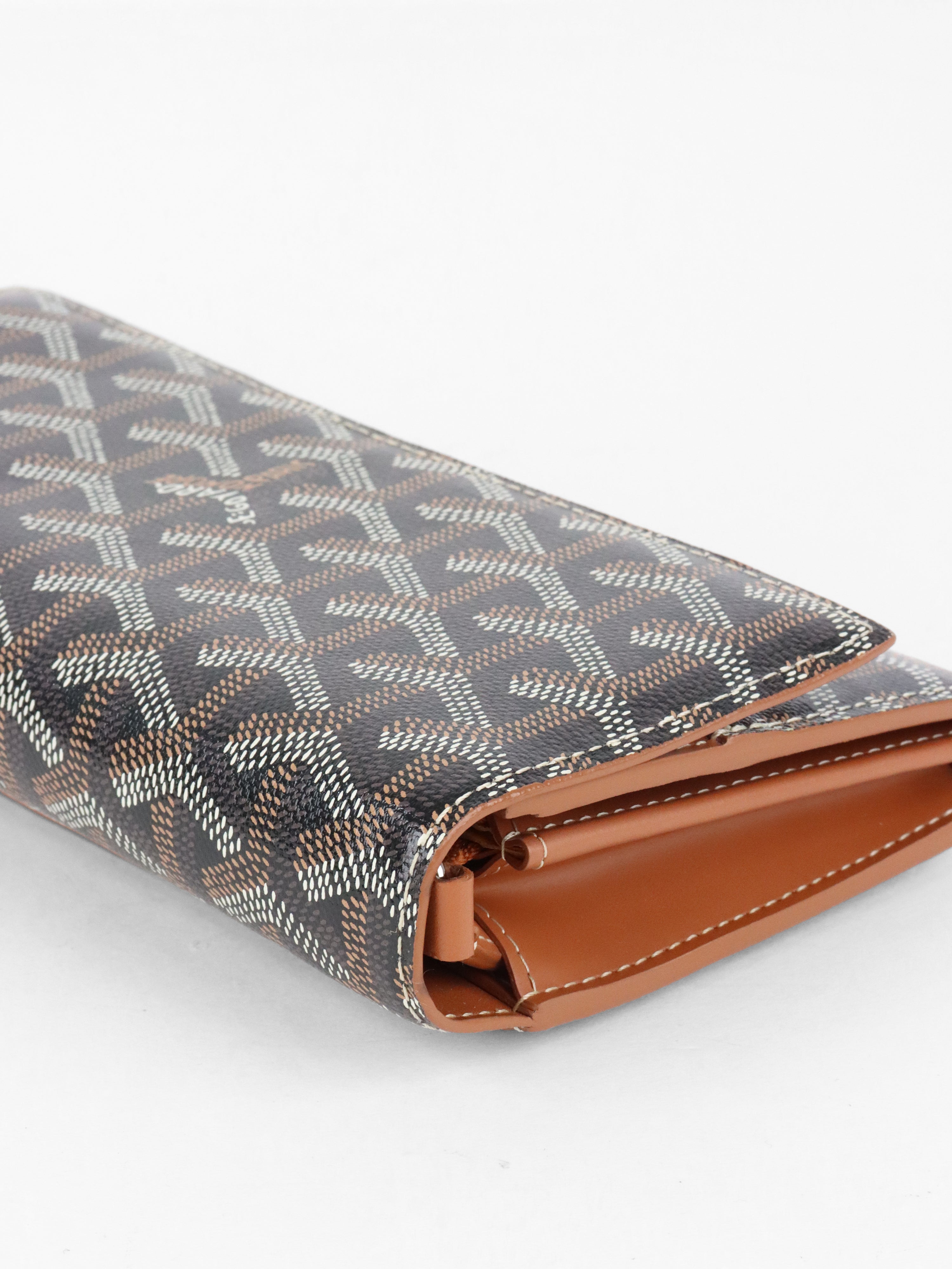 Goyard Brown Goyardine Varenne Continental Wallet on Strap