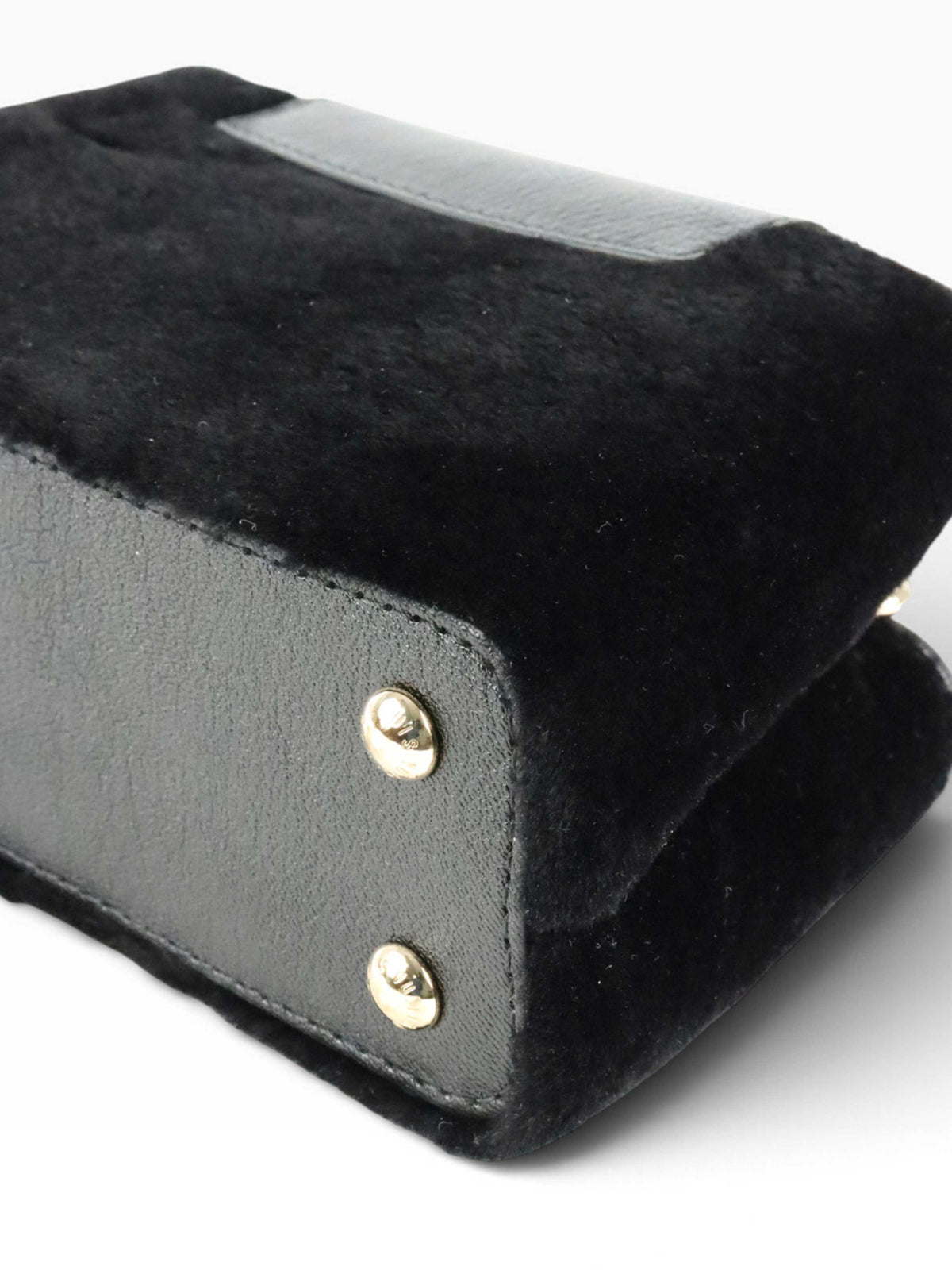 Louis Vuitton Black Sherling Mini East West Capucines