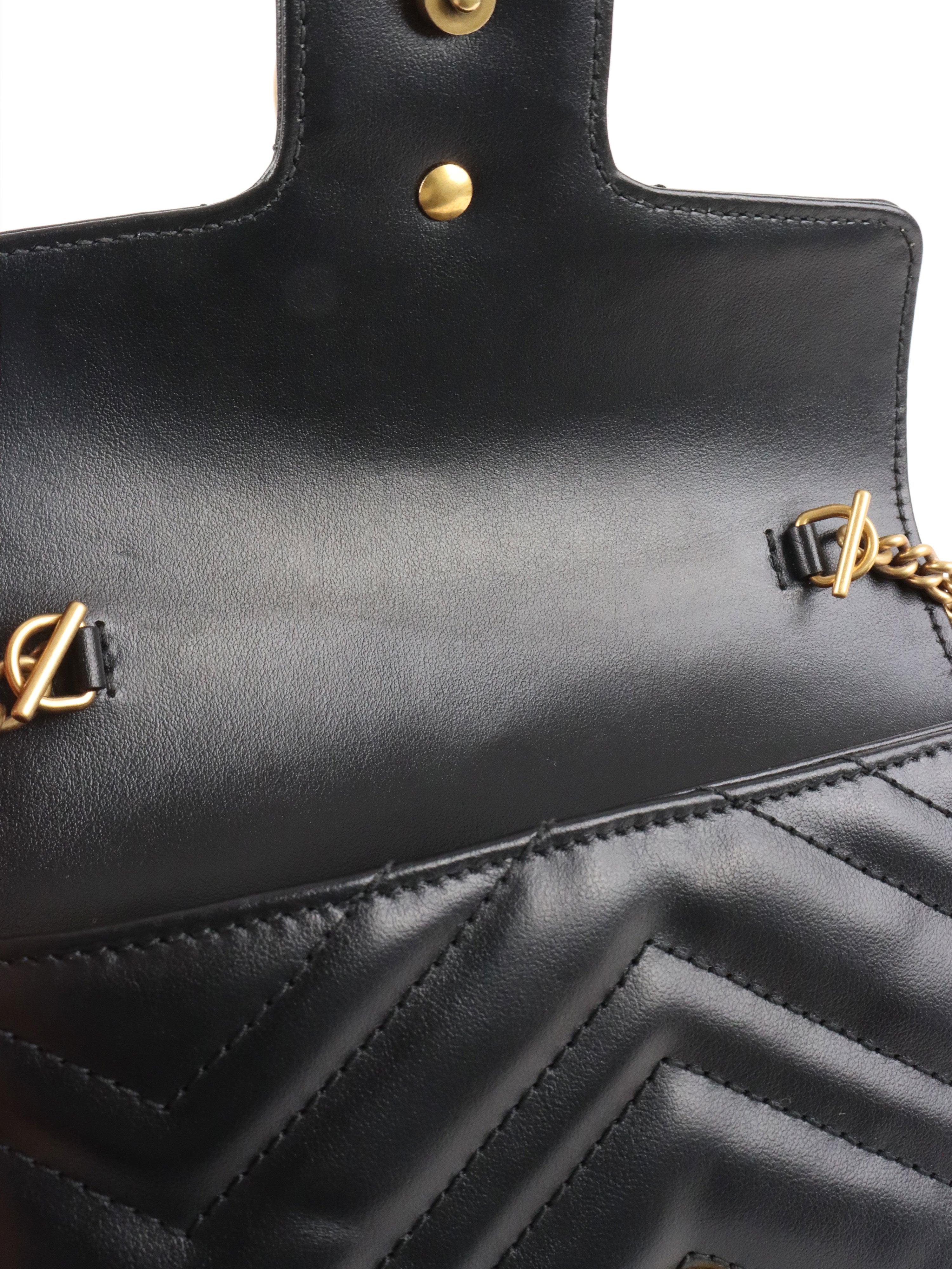 Gucci Super Mini Black Marmont Bag.