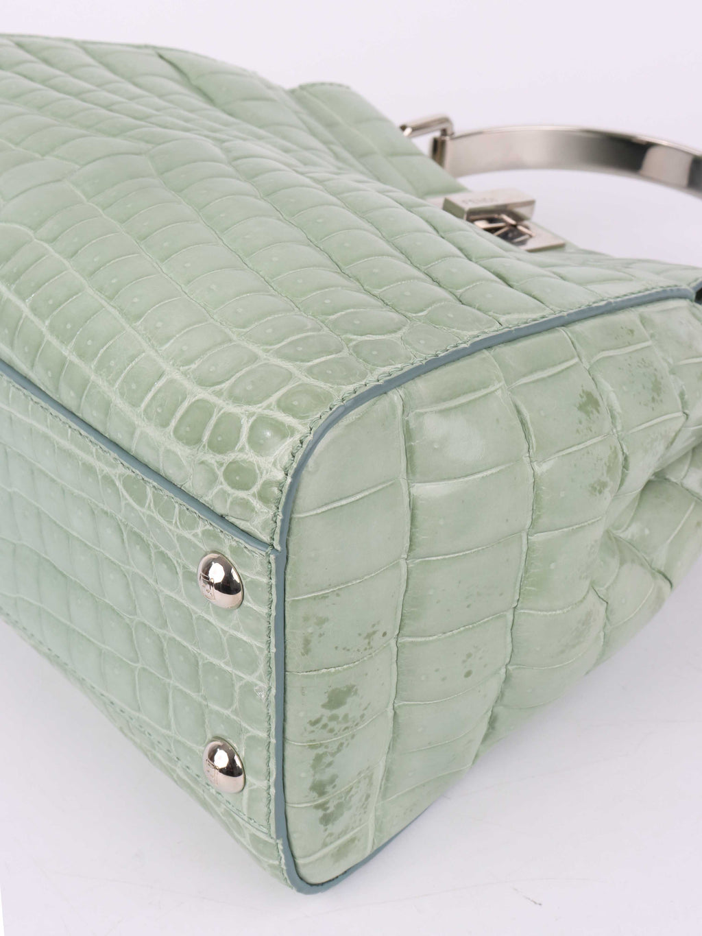 Fendi Peekaboo Crocodile Mini Mint Green