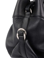 Bvlgari Black Leather Shoulder Bag with Handles.