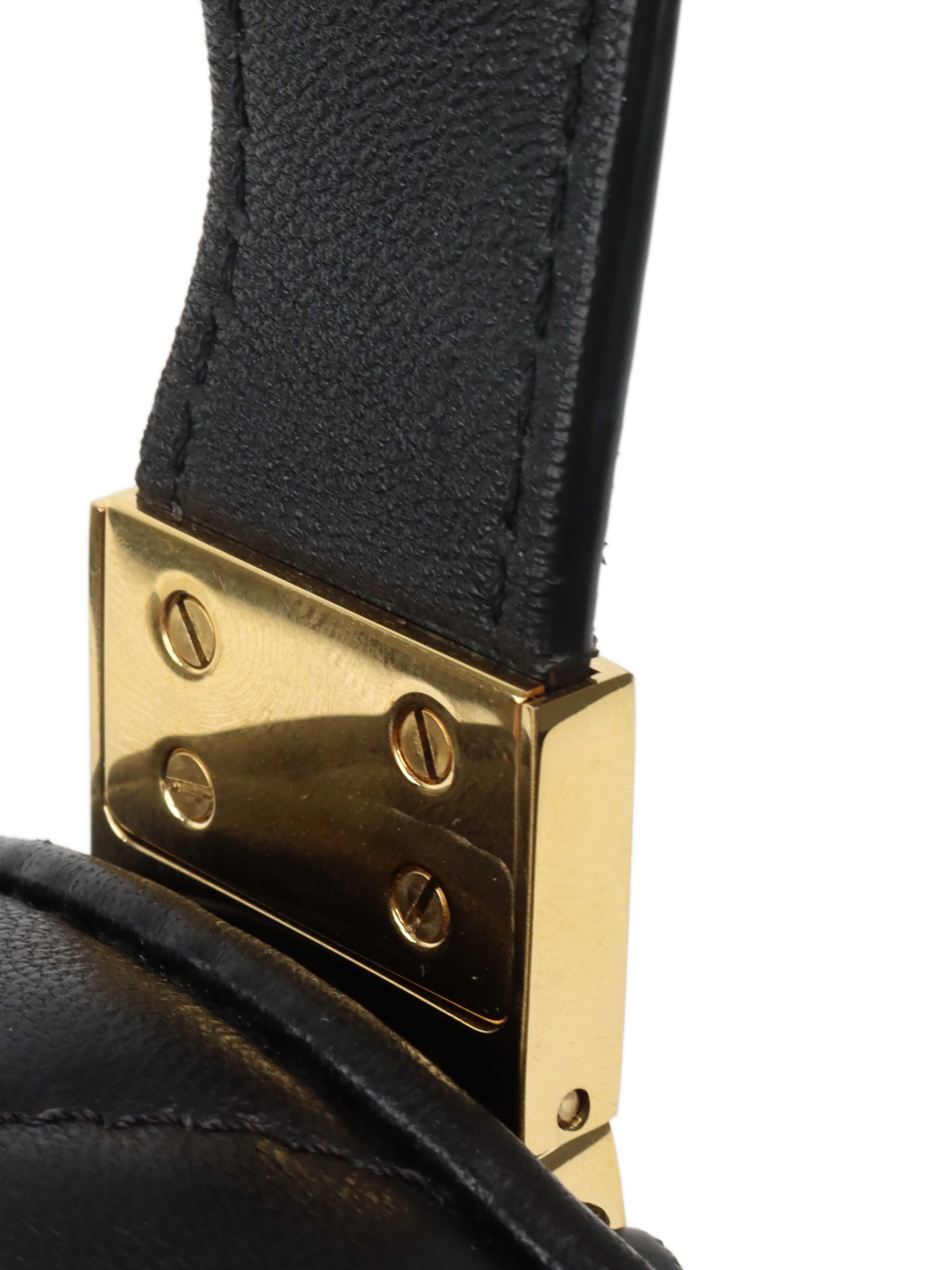 Burberry Small Black Quilted Olympia Shoulder Bag.