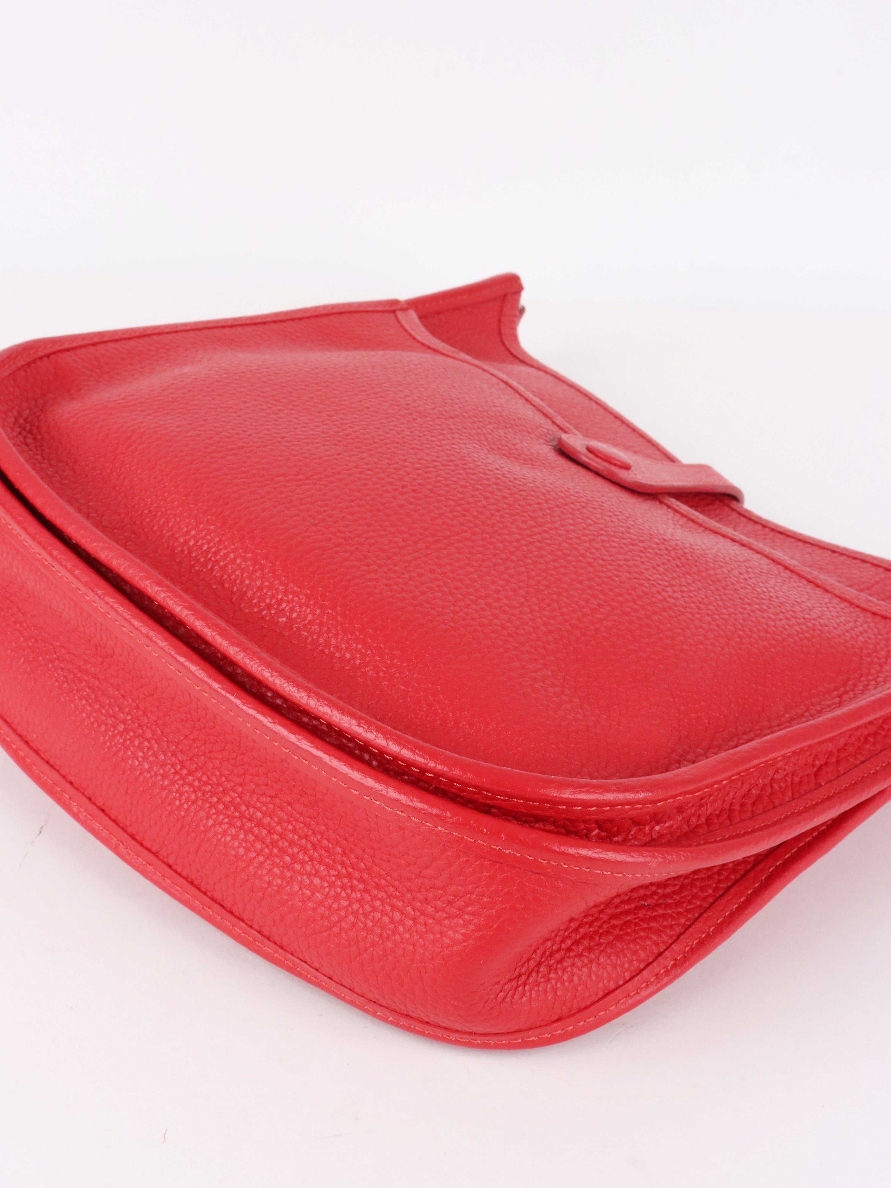 Hermes Taurillon Clemence Q5 Rouge Casaque Evelyne 29 Stamp Square J