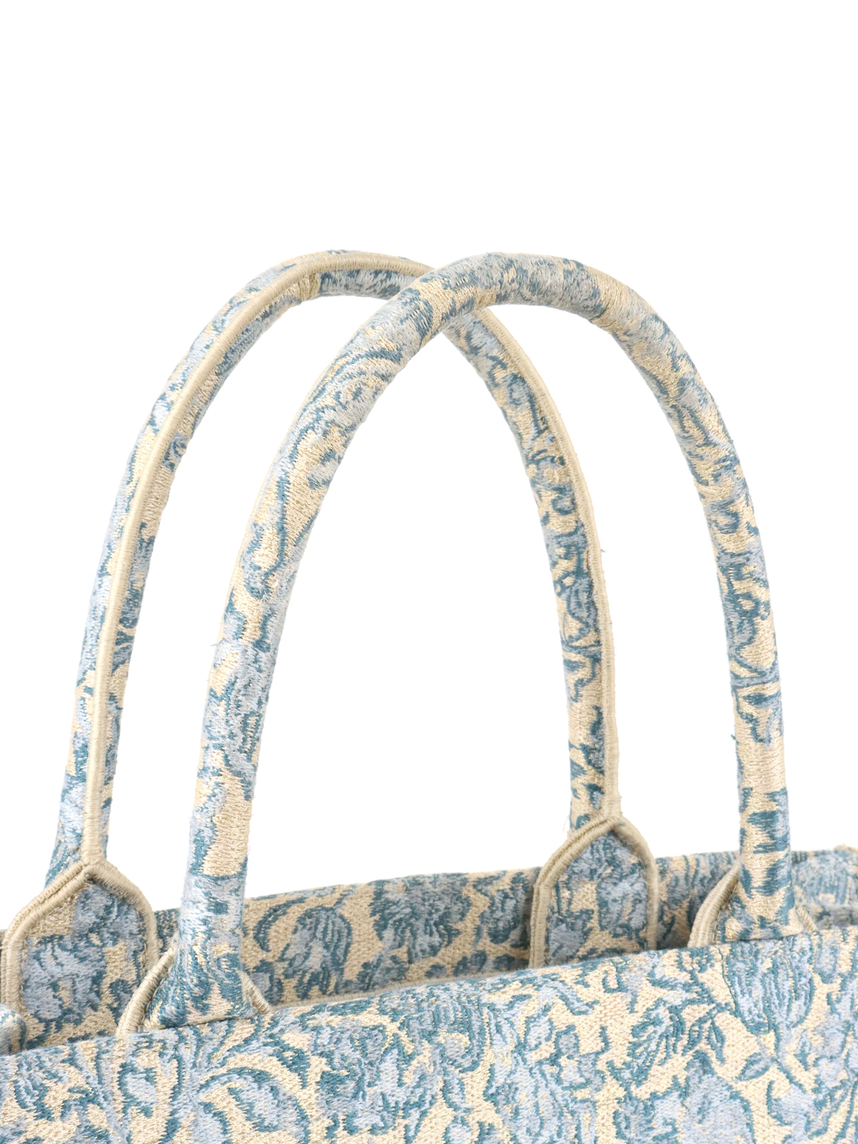 Dior Medium Blue Brocart Book Tote