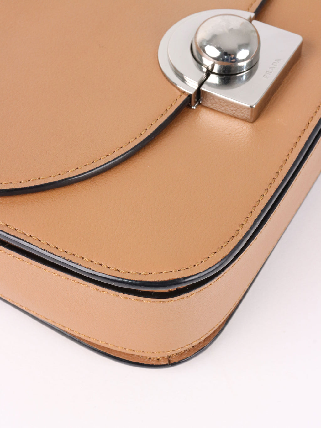 Prada Beige Arcade Chain Crossbody Bag.