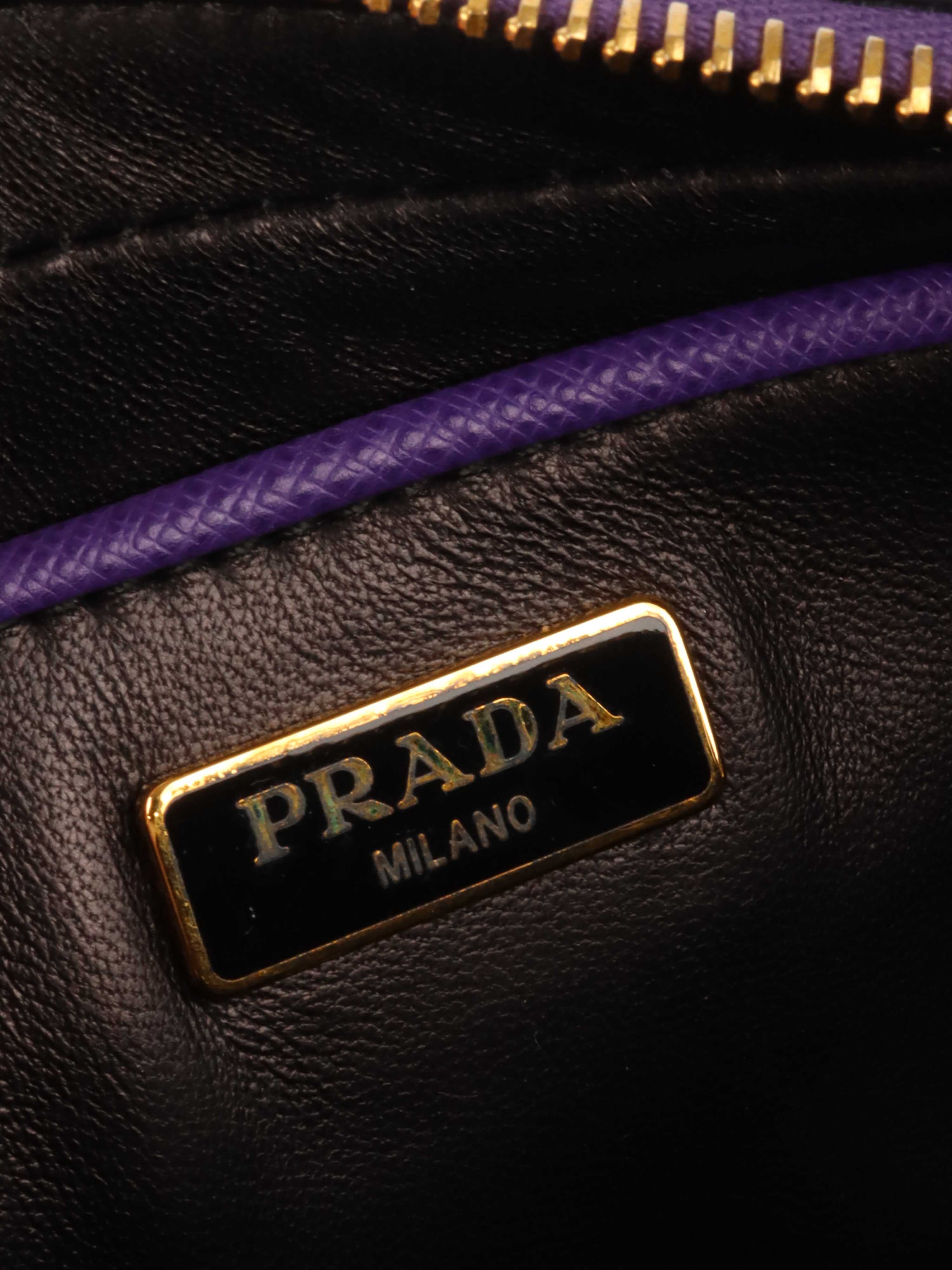 Prada Small Purple Saffiano Crossbody Bag.