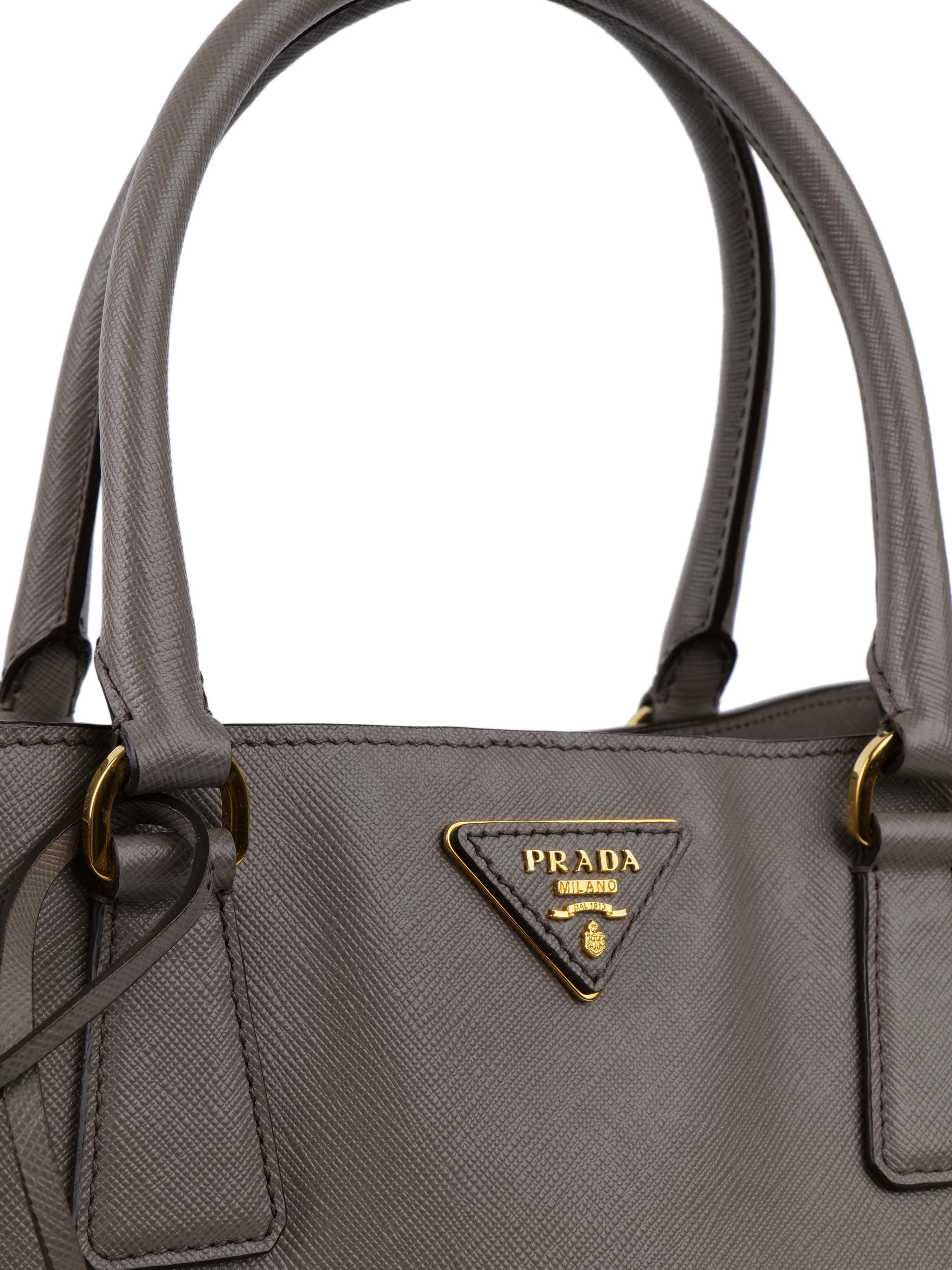 Prada Saffiano Dark Grey Galleria Tote Bag. Votre Luxe