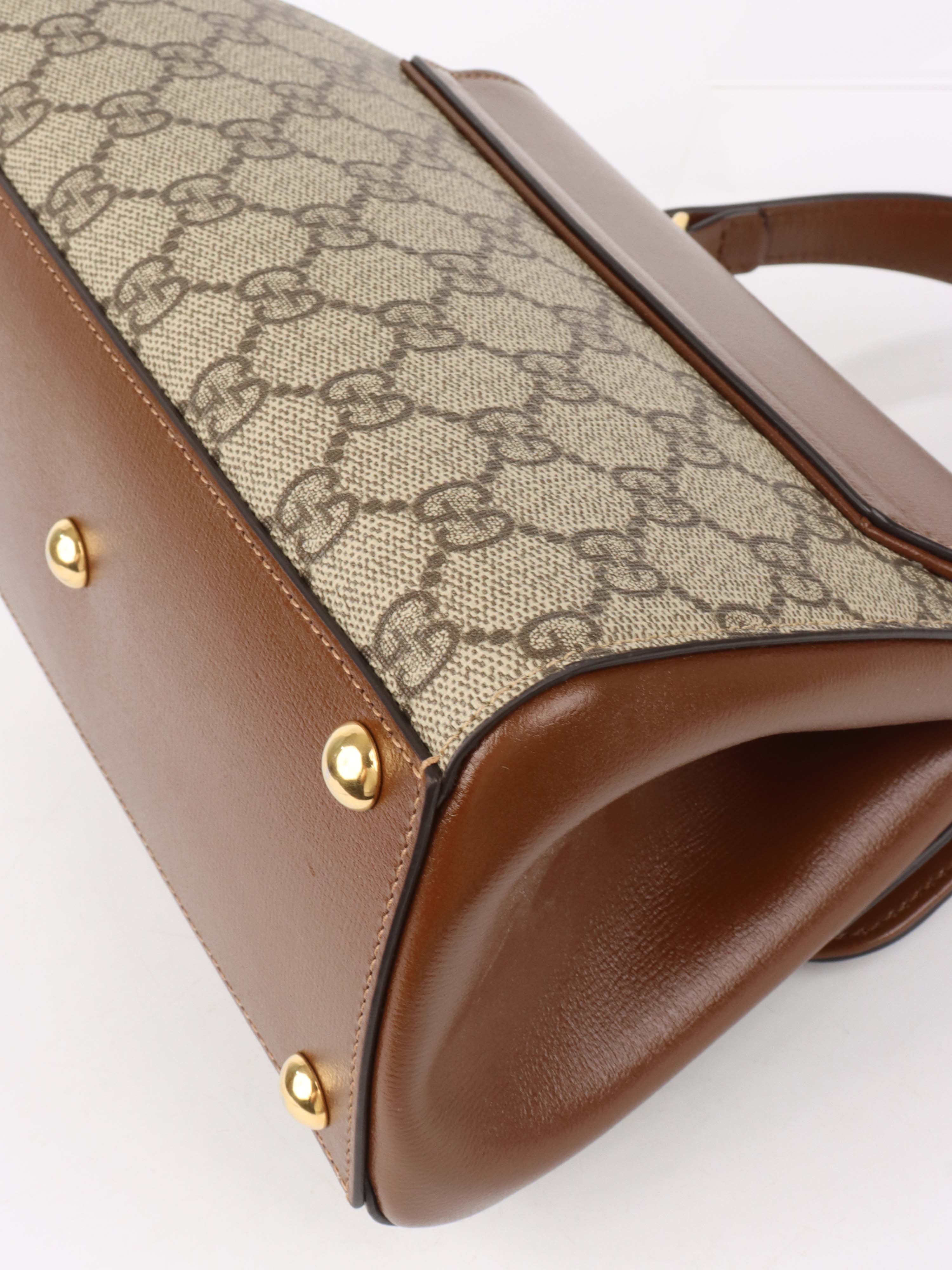 Gucci GG Supreme Horsebit 1955 Top Handle Bag