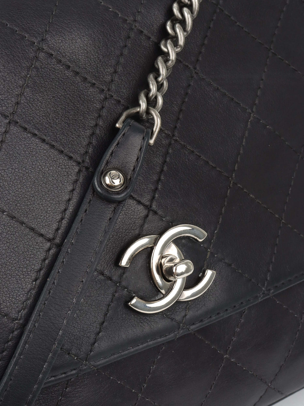 Chanel Black Lambskin 2016 Two - Way Bag SHW.
