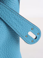 Hermes Lindy 30 P3 Bleu du Nord Clemence Leather Stamp D