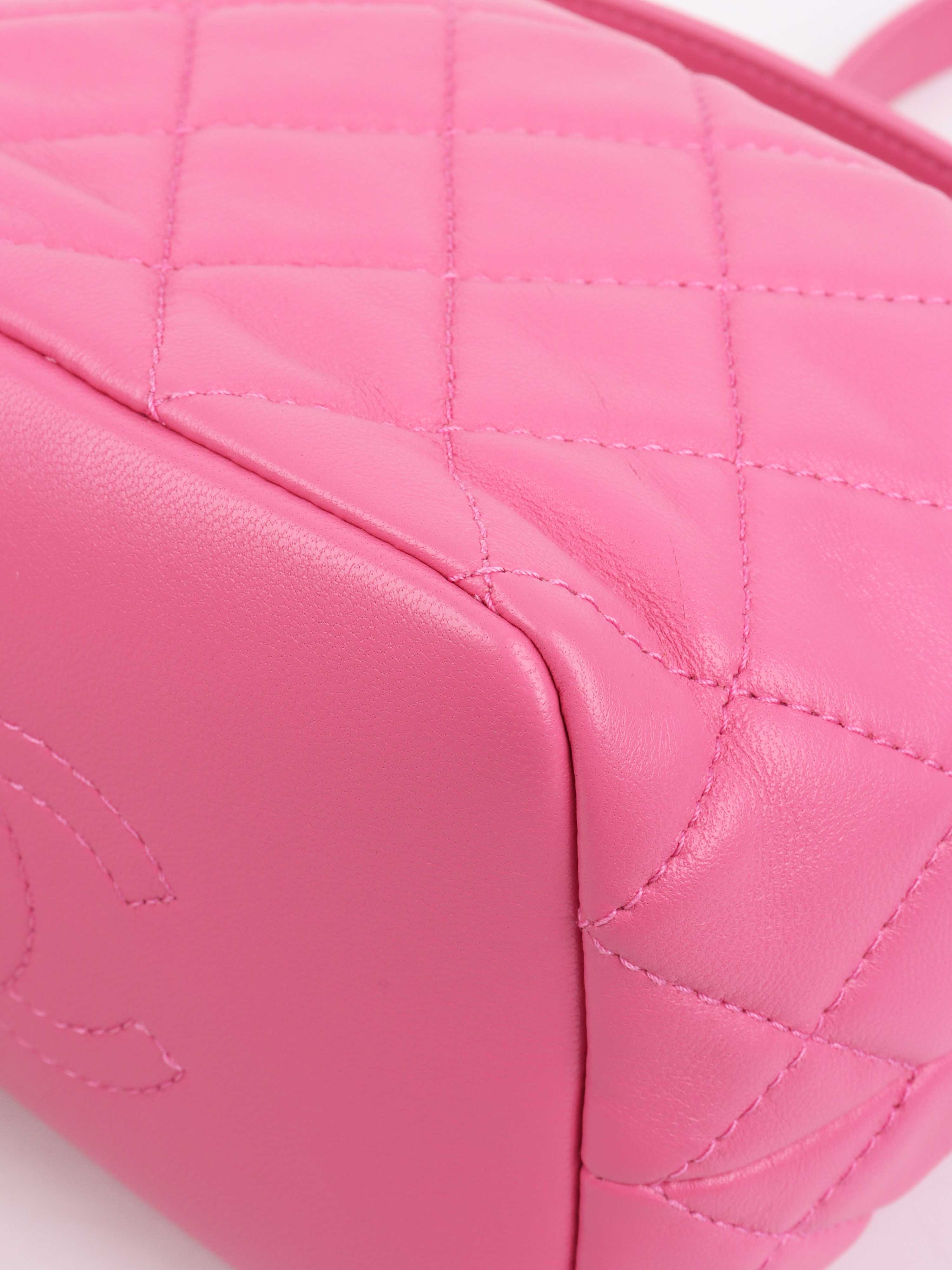 Chanel 20S Small Quilted Hobo bag Lambskin Pink GHW.