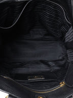 Prada Black Vitello Daino Leather Tote Bag.