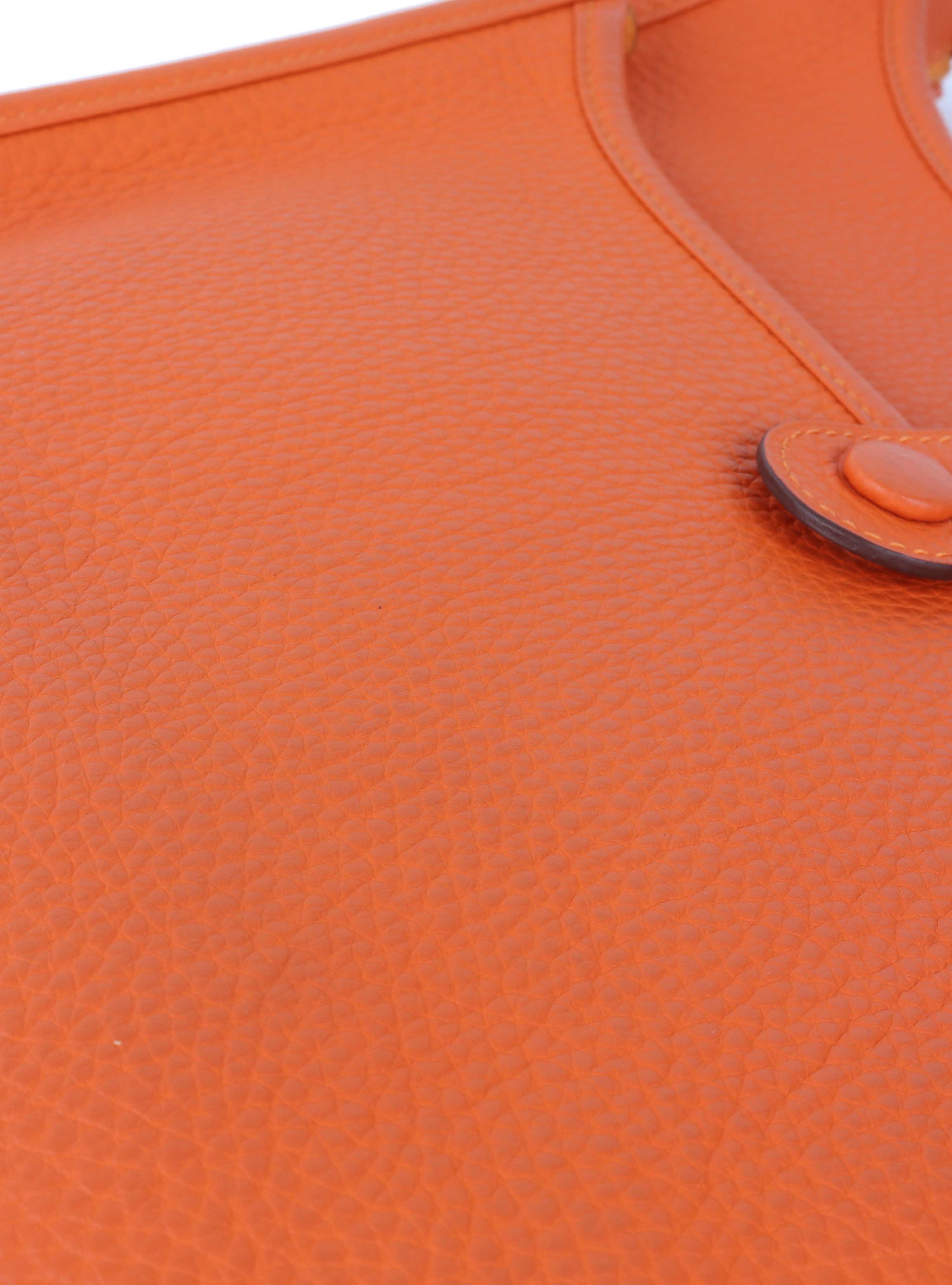 Hermes Evelyn III 29 in Feu Orange.