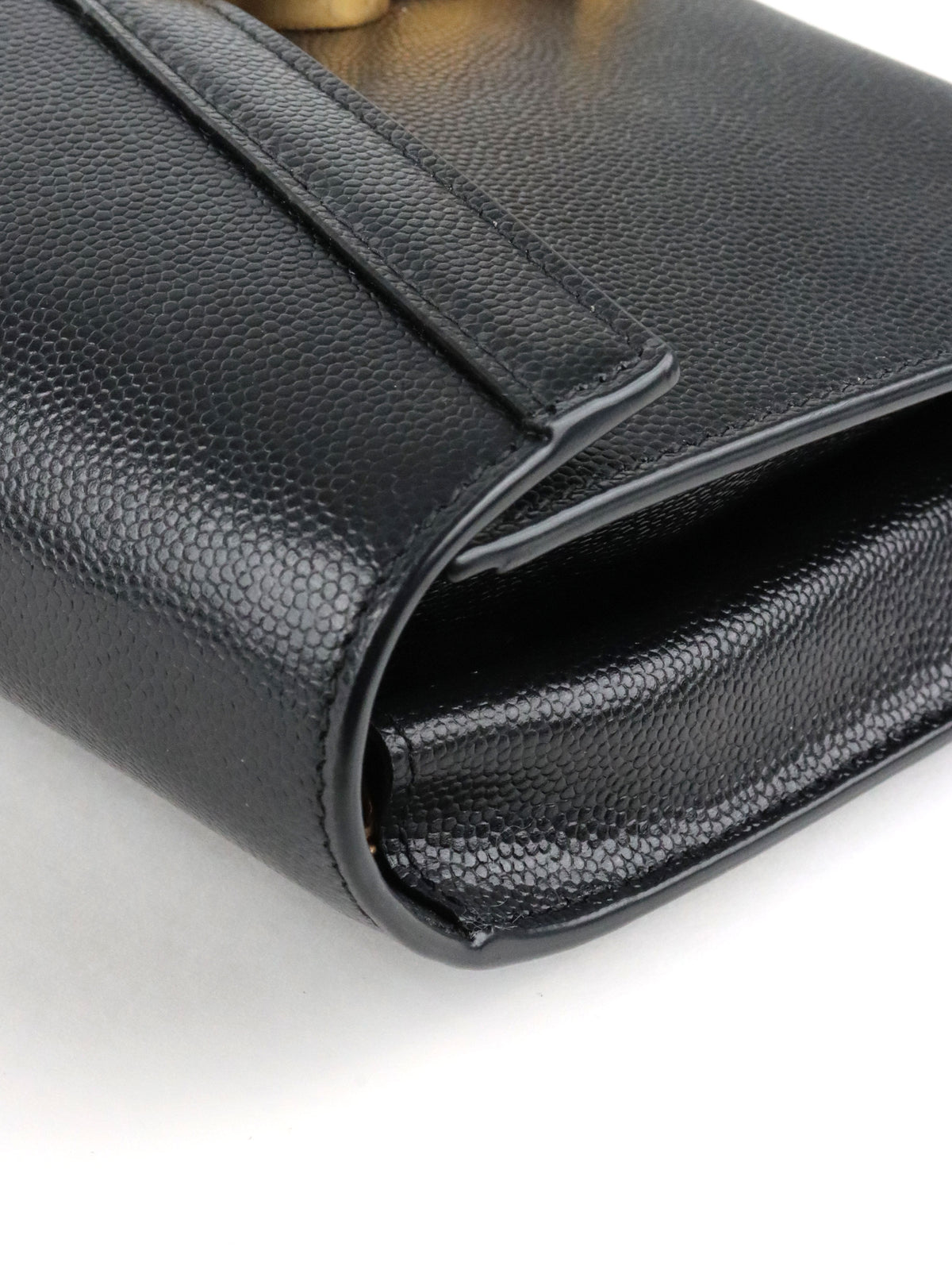 Saint Laurent Black Cassandra Wallet on Chain