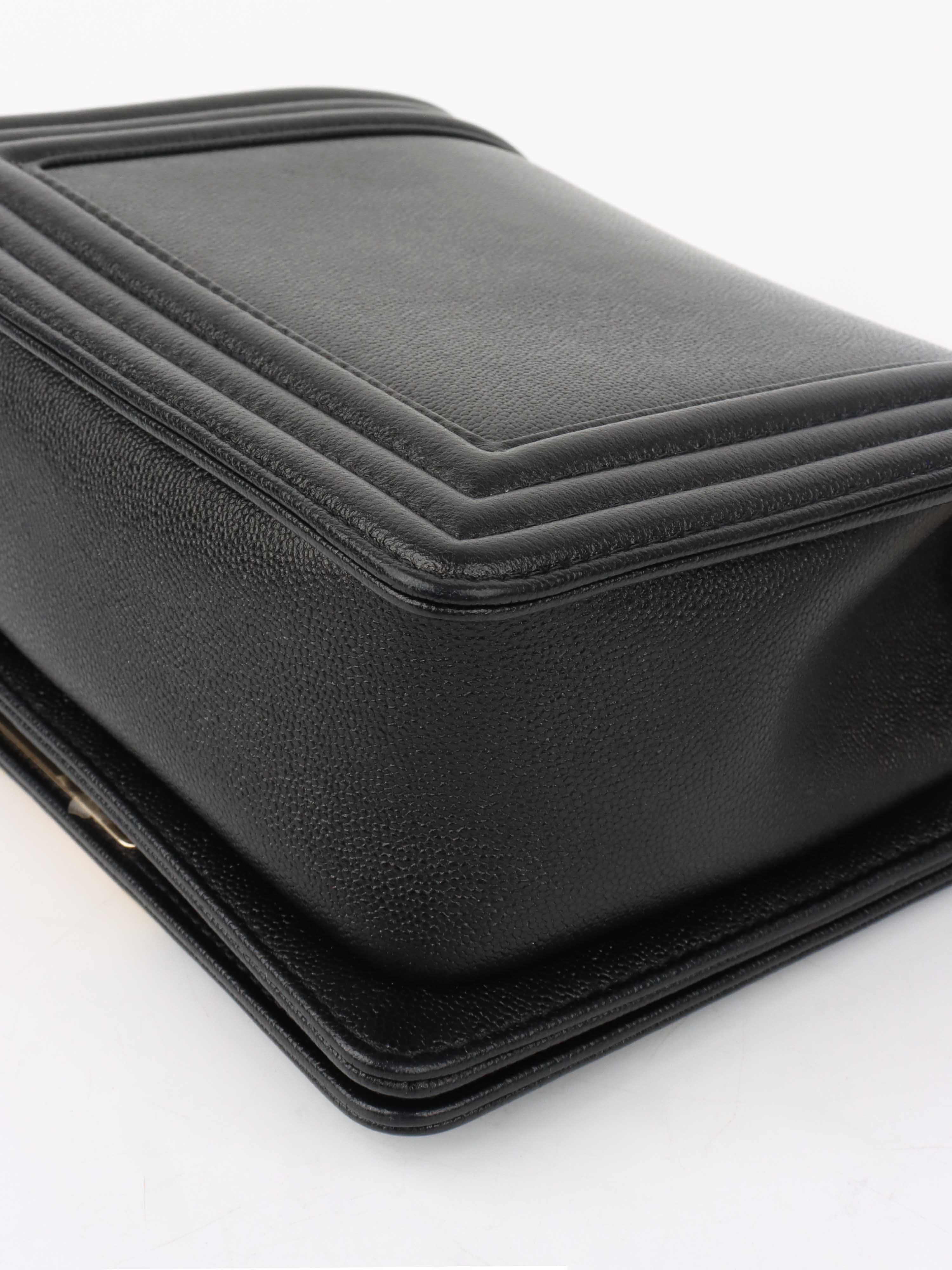 Chanel Black Mini Boy Bag in Calfskin LGHW.