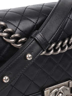 Chanel Black Medium Lambskin Boy Bag.