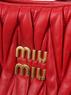 Miu Miu Small Red Wander Matelassé Bag.