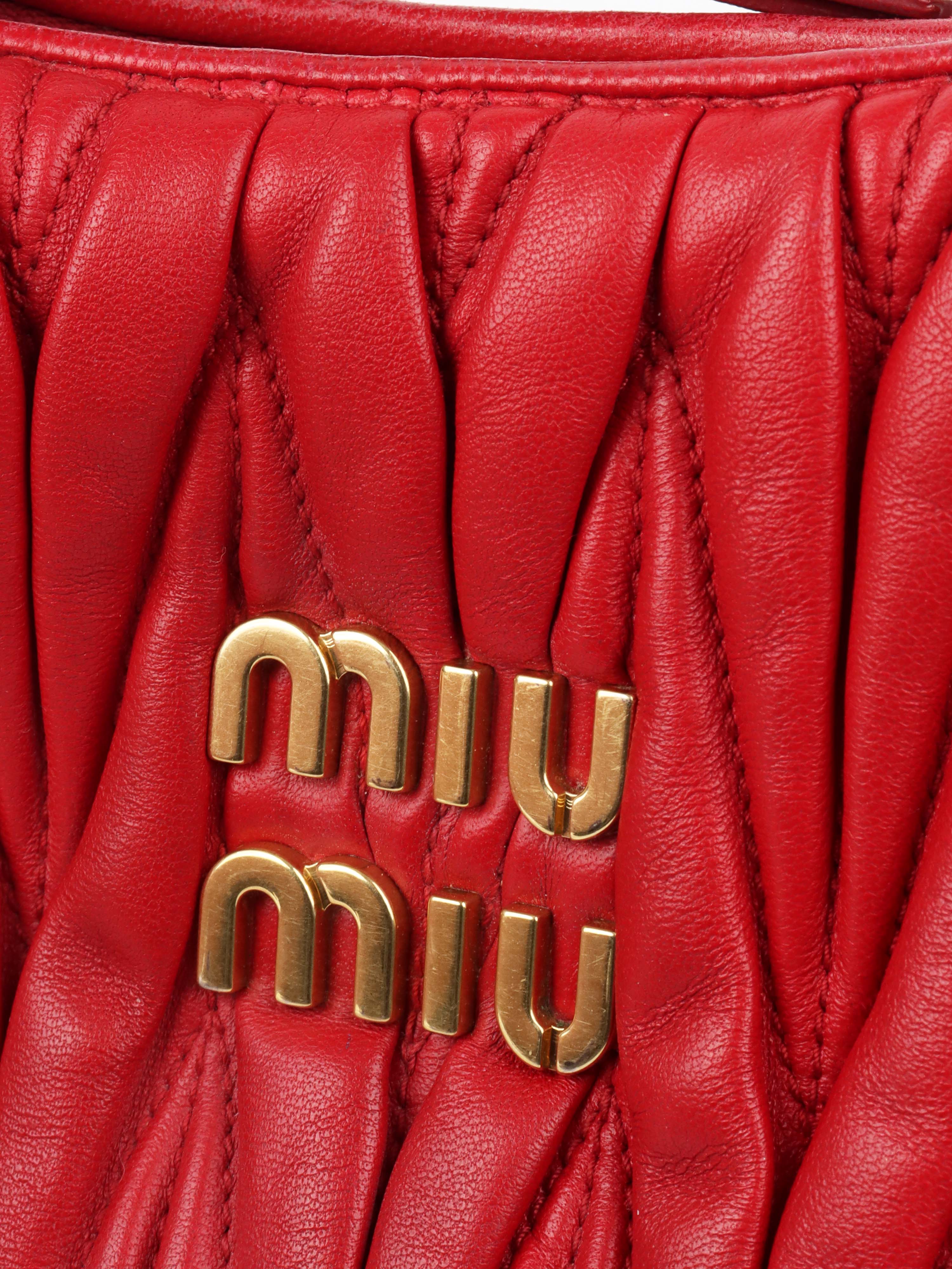 Miu Miu Small Red Wander Matelassé Bag