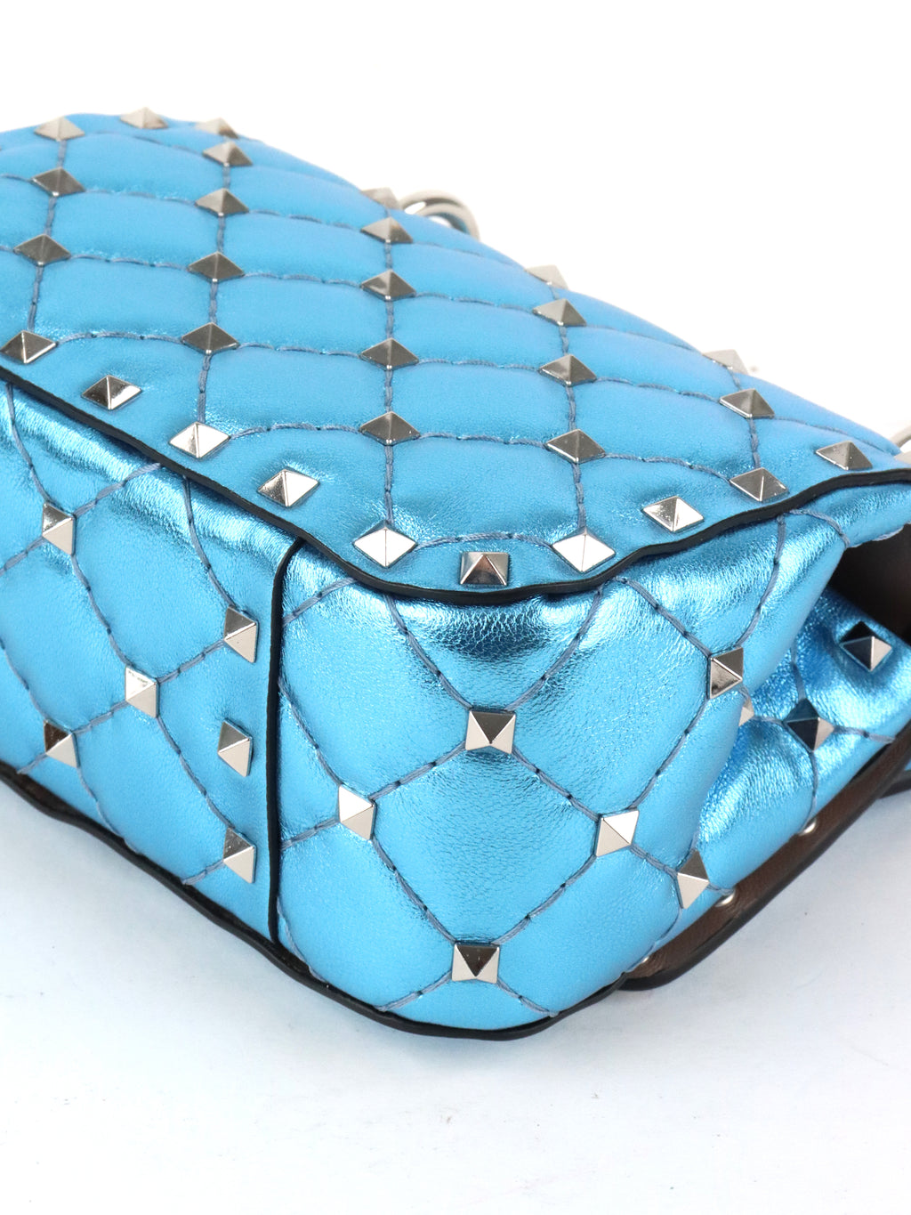 Valentino Blue Electric Cerulean Rockstud Spike Micro Bag
