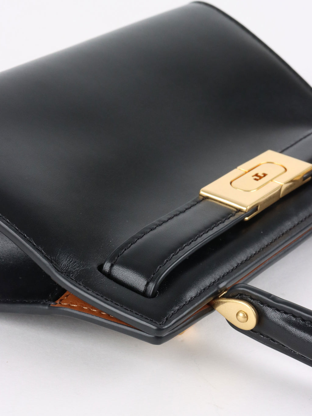 Tory Burch Black Mini Lee Radziwill Top Handle Bag GHW