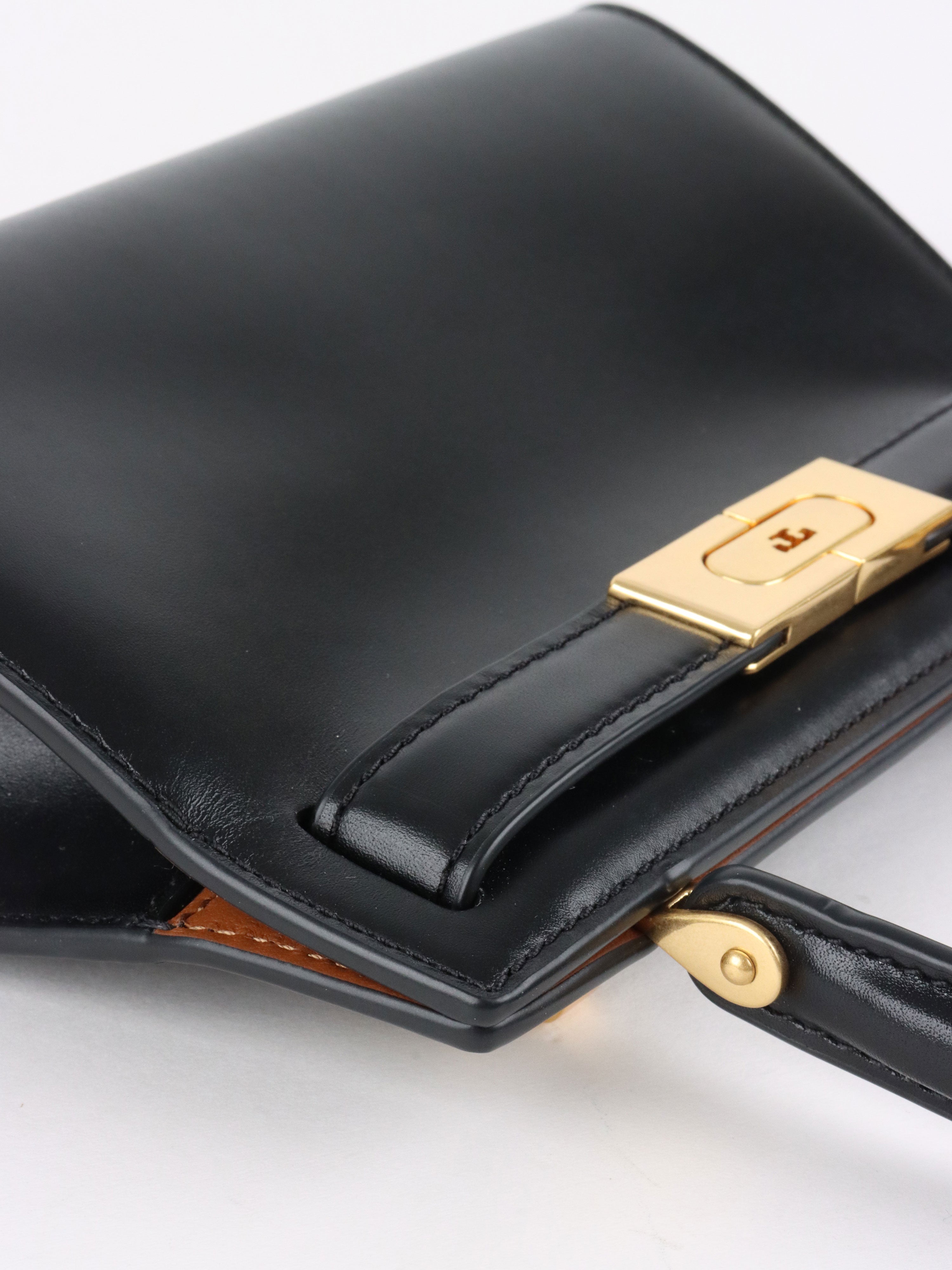 Tory Burch Black Mini Lee Radziwill Top Handle Bag GHW