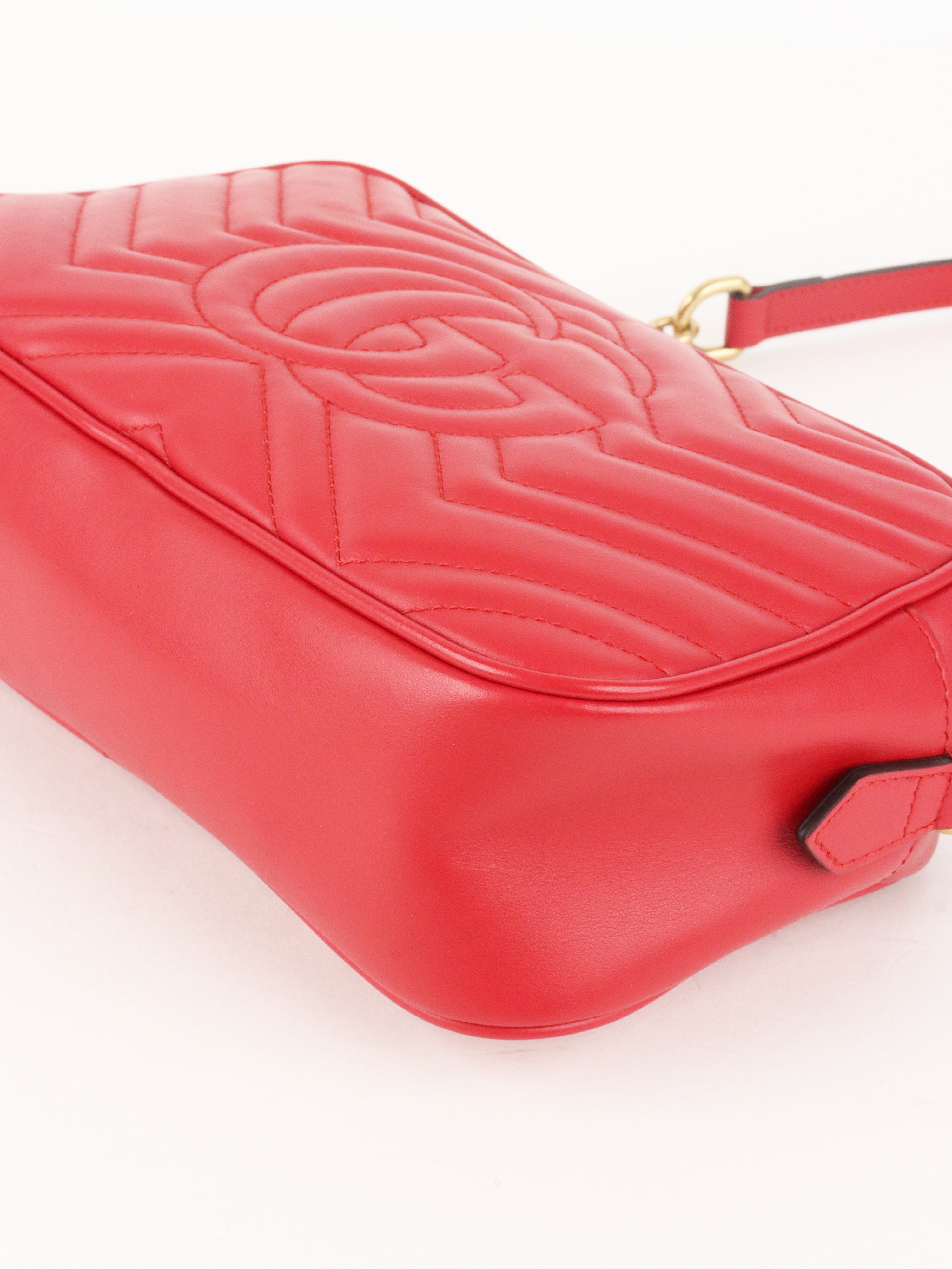 Gucci Red GG Marmont Small Camera Bag
