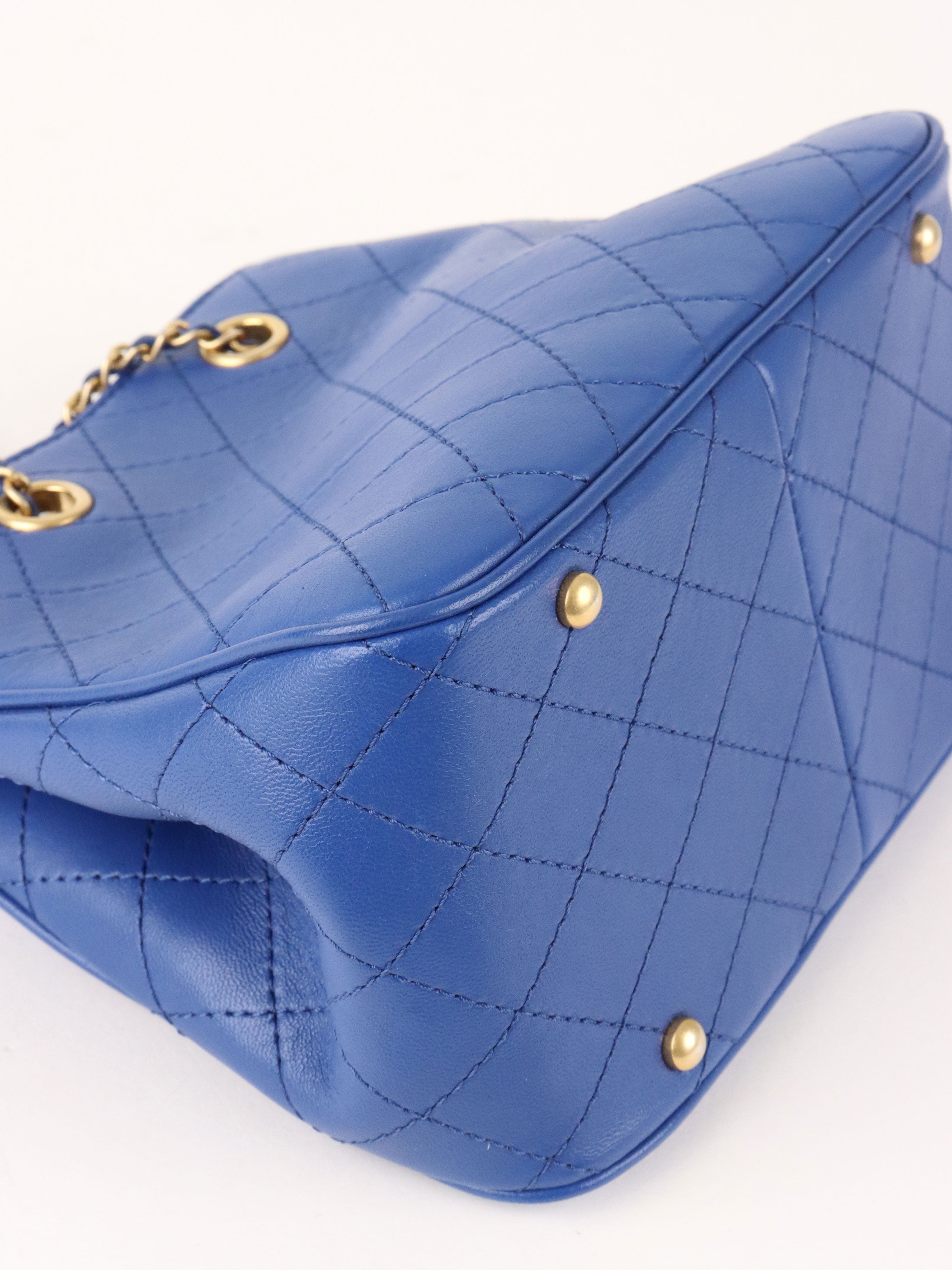 Chanel Blue Egyptian Amulet Drawstring Bucket Bag