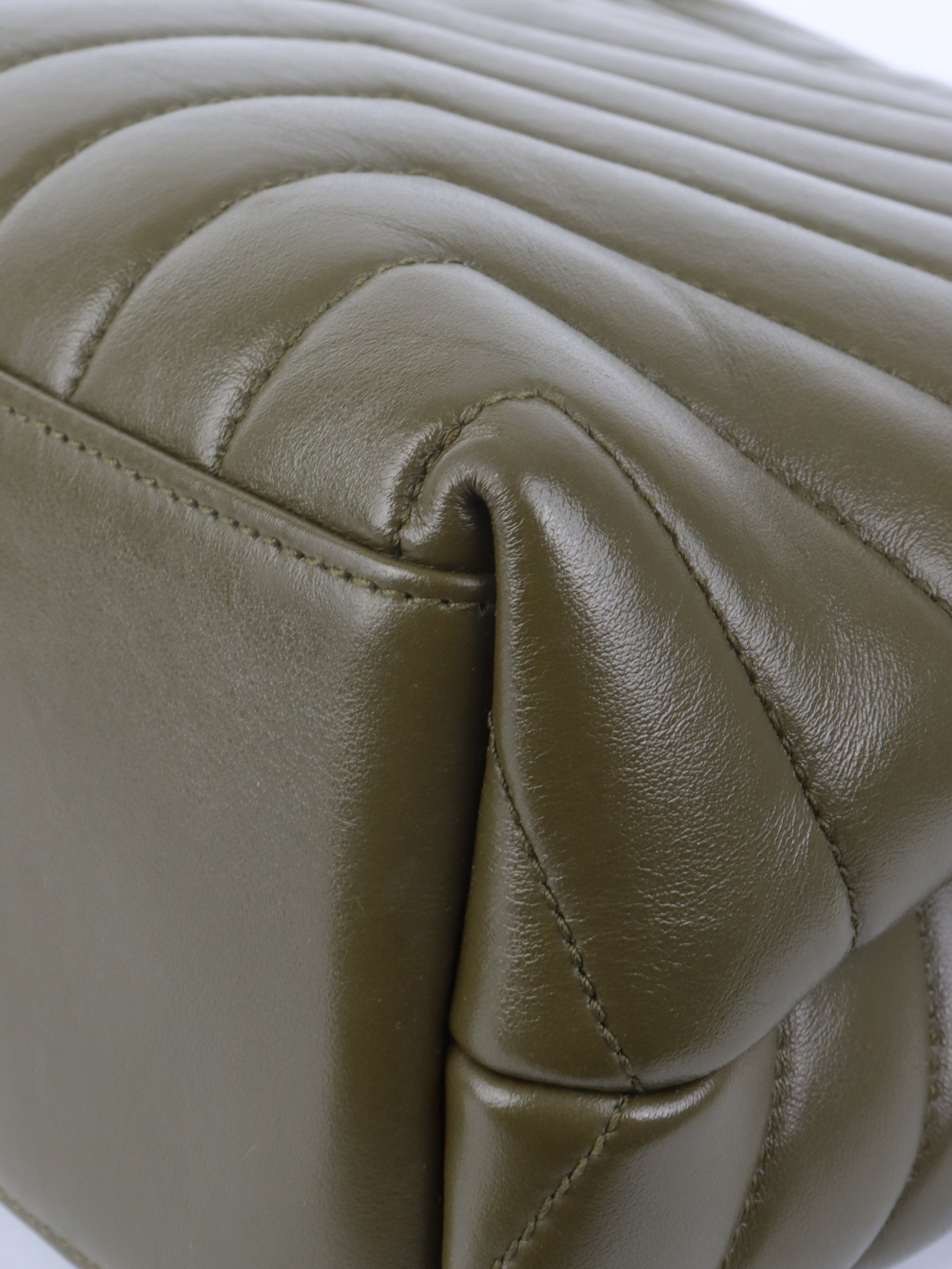 Saint Laurent Khaki Medium Loulou Bag.
