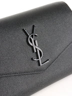 Saint Laurent Black Uptown Chain Wallet.