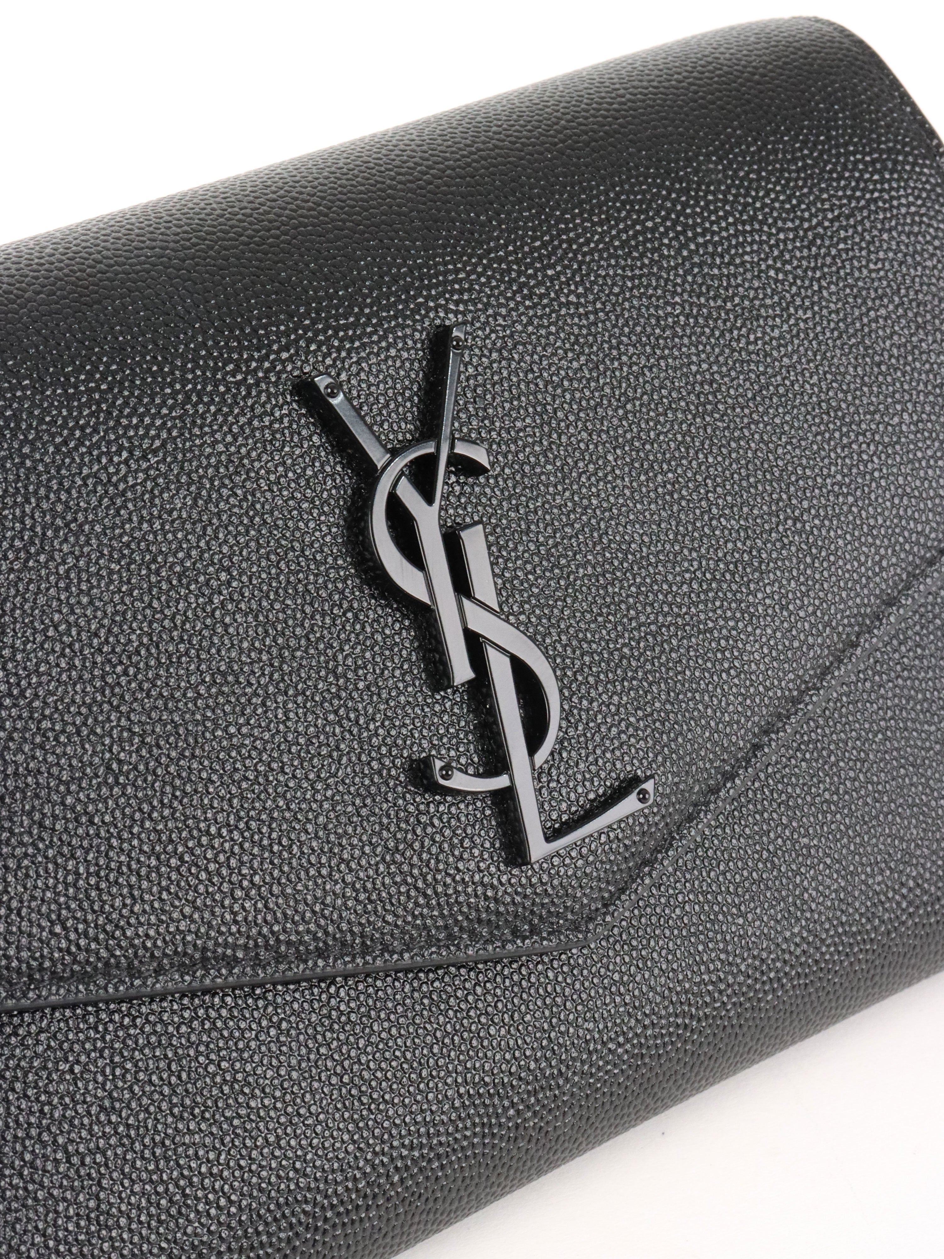 Saint Laurent Black Uptown Chain Wallet.