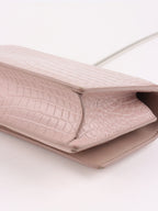 Saint Laurent Mini Pink Sunset Crocodile Embossed Leather Bag