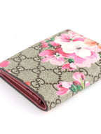 Gucci Ebony & Pink Bloom Supreme Fold Wallet