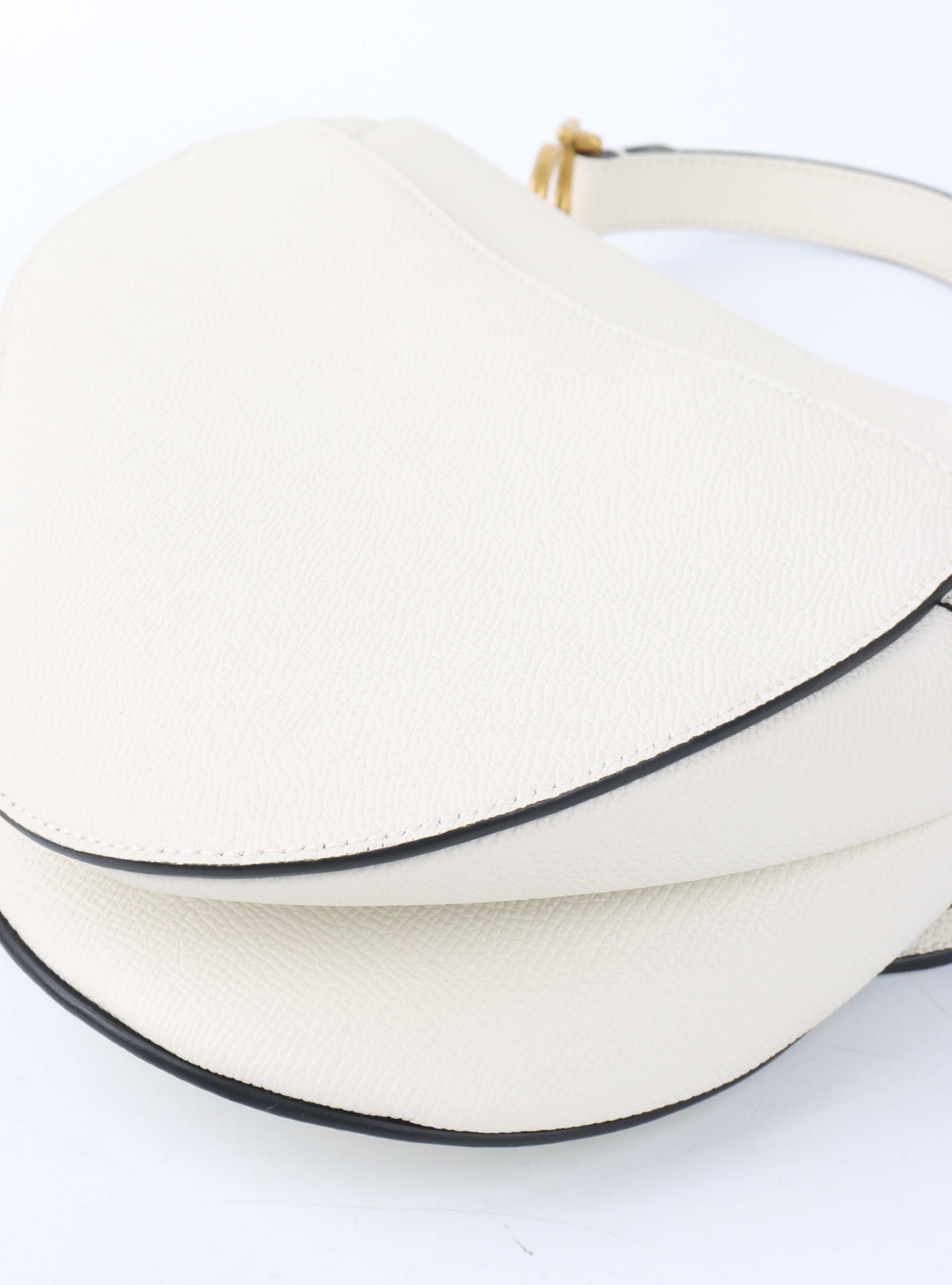 Dior White Saddle Bag.