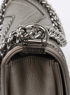 Chanel Medium Chevron Metallic Crumpled Calfskin Boy Bag.