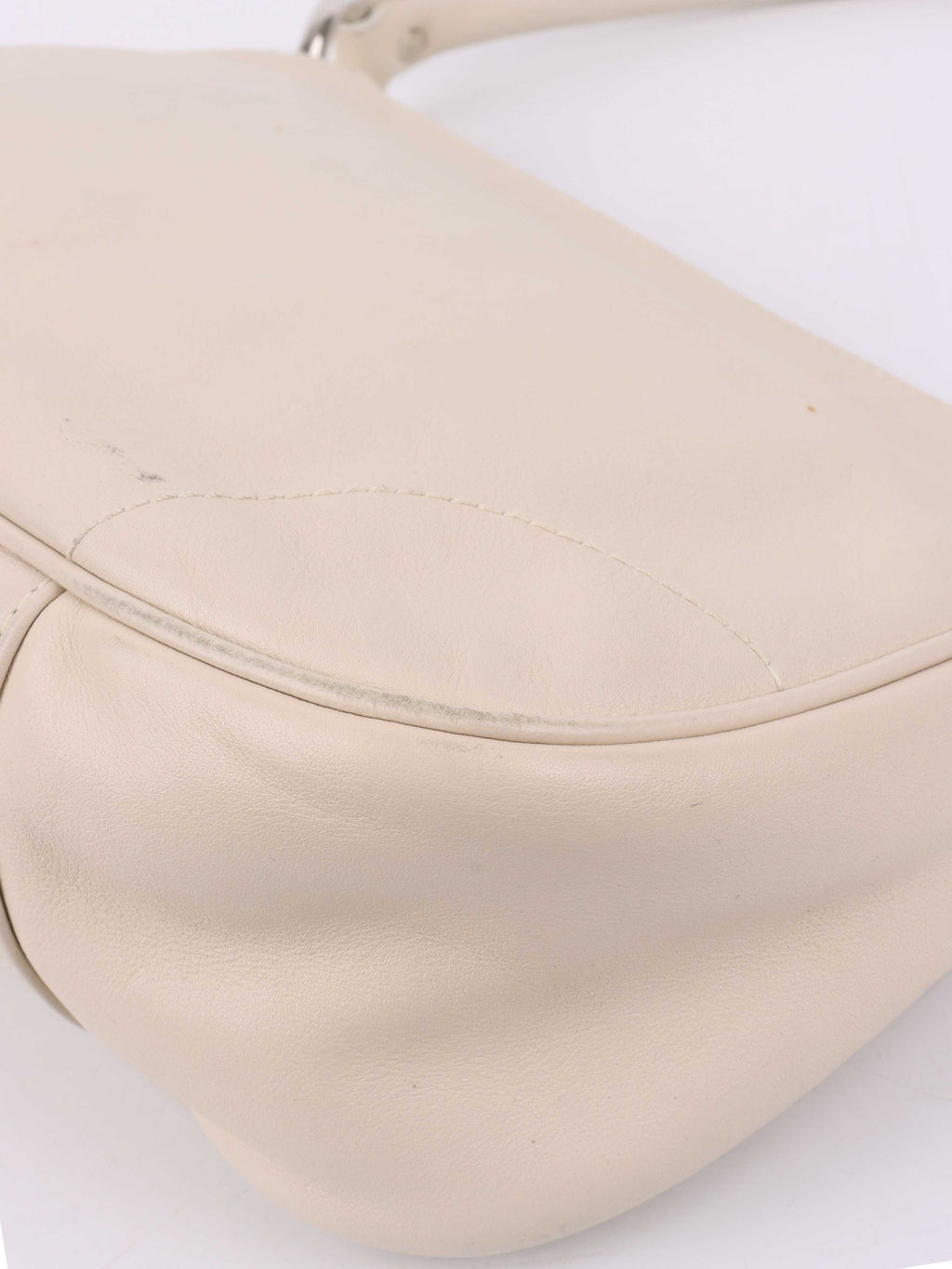 Dior White Leather Shoulder Bag.