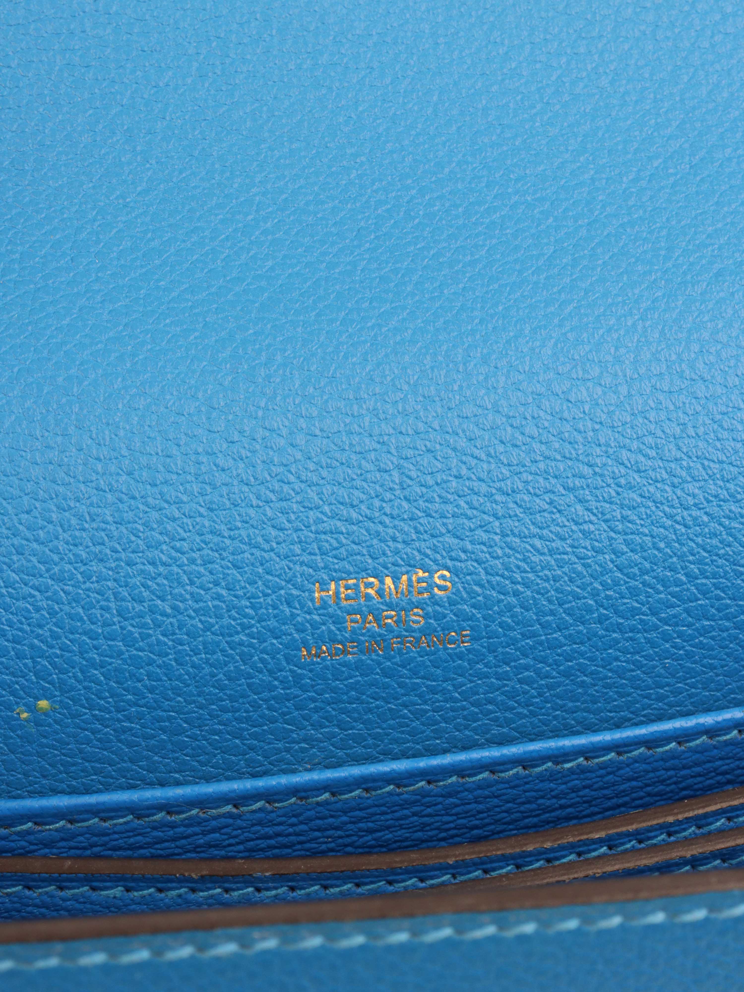 Hermes Mini Roulis Bag in Bleu Hydra GHW.