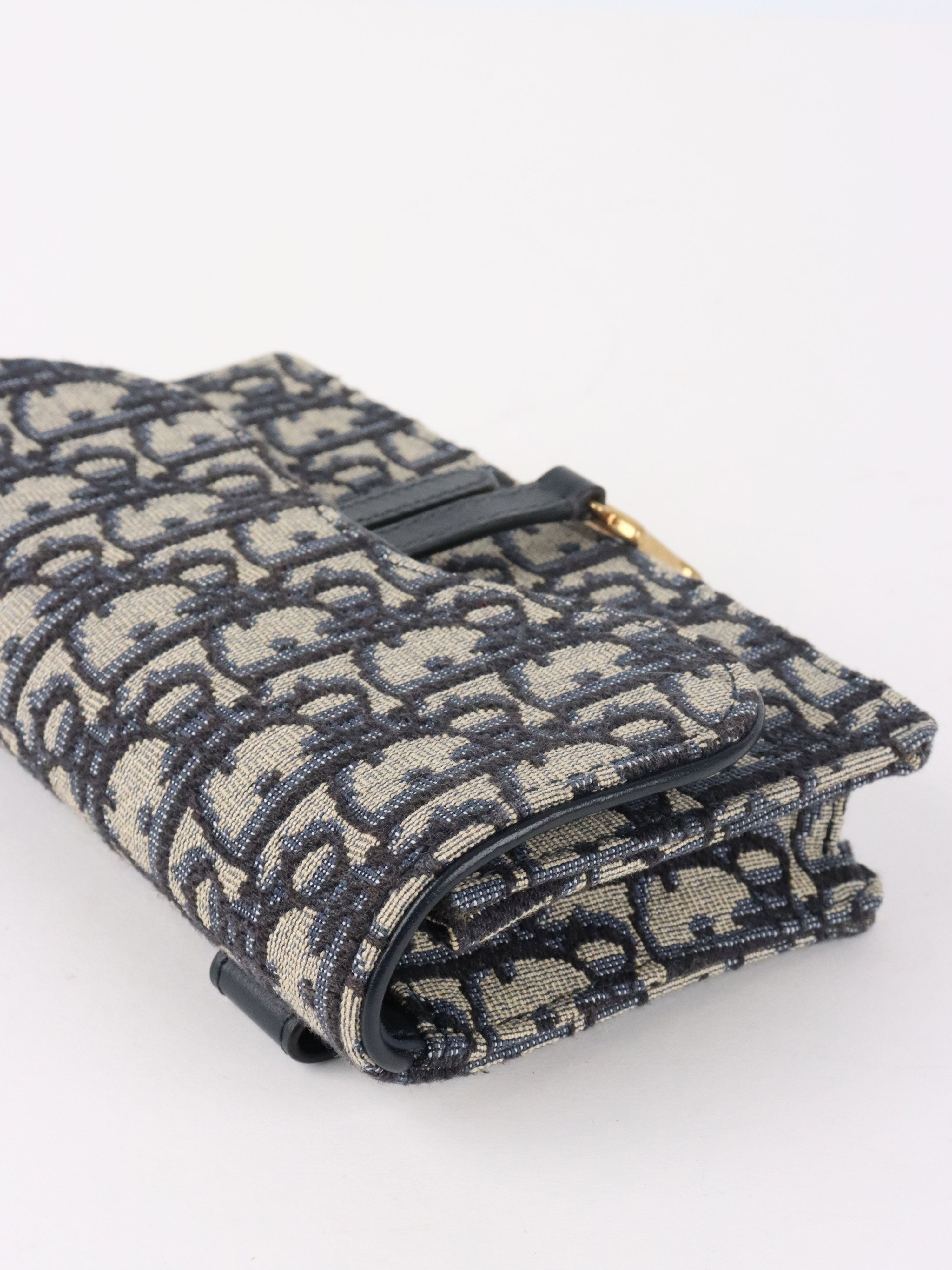 Dior Navy Oblique Saddle Belt Bag