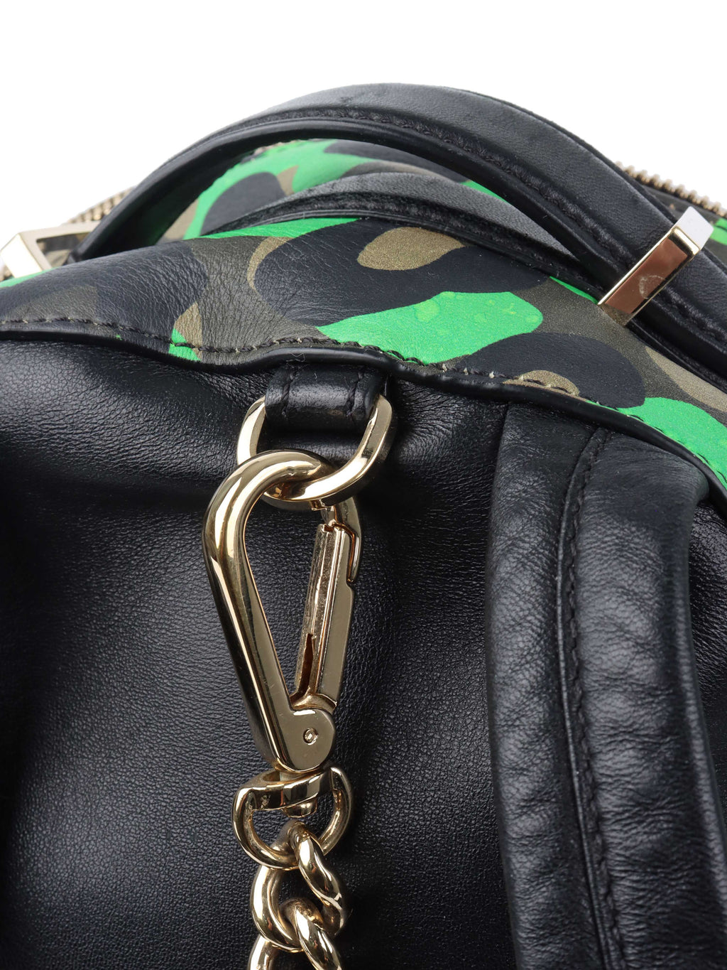 Versace Black and Green Medusa Backpack.