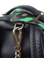 Versace Black and Green Medusa Backpack.