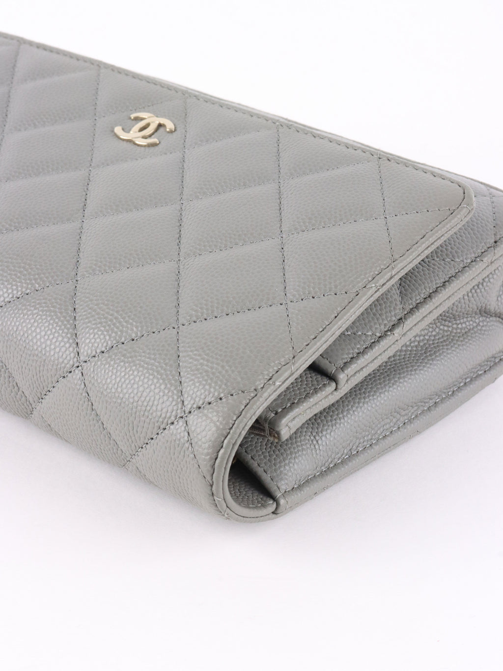 Chanel Grey Caviar Wallet on Chain LGHW