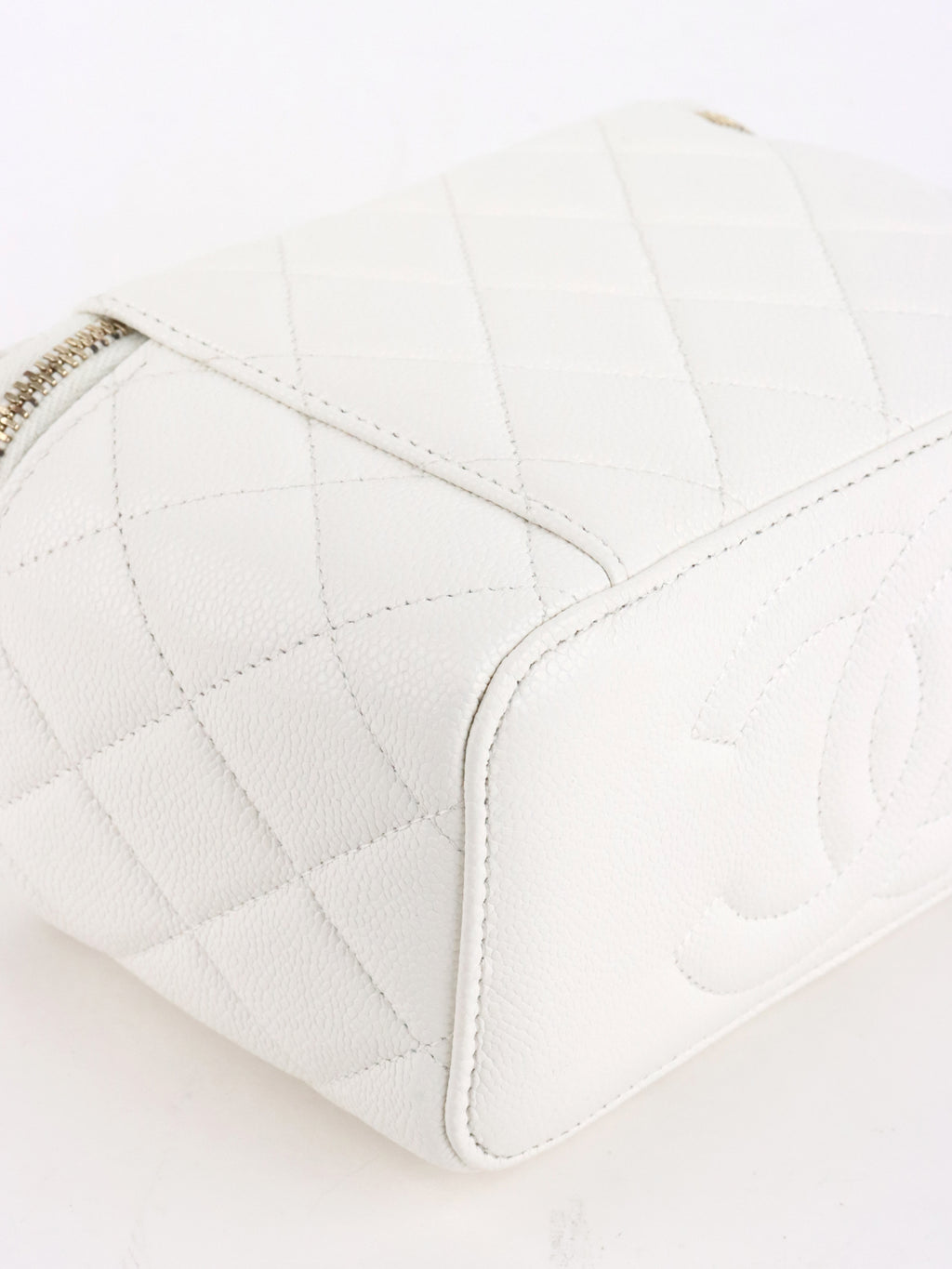 Chanel White Caviar Vanity Case