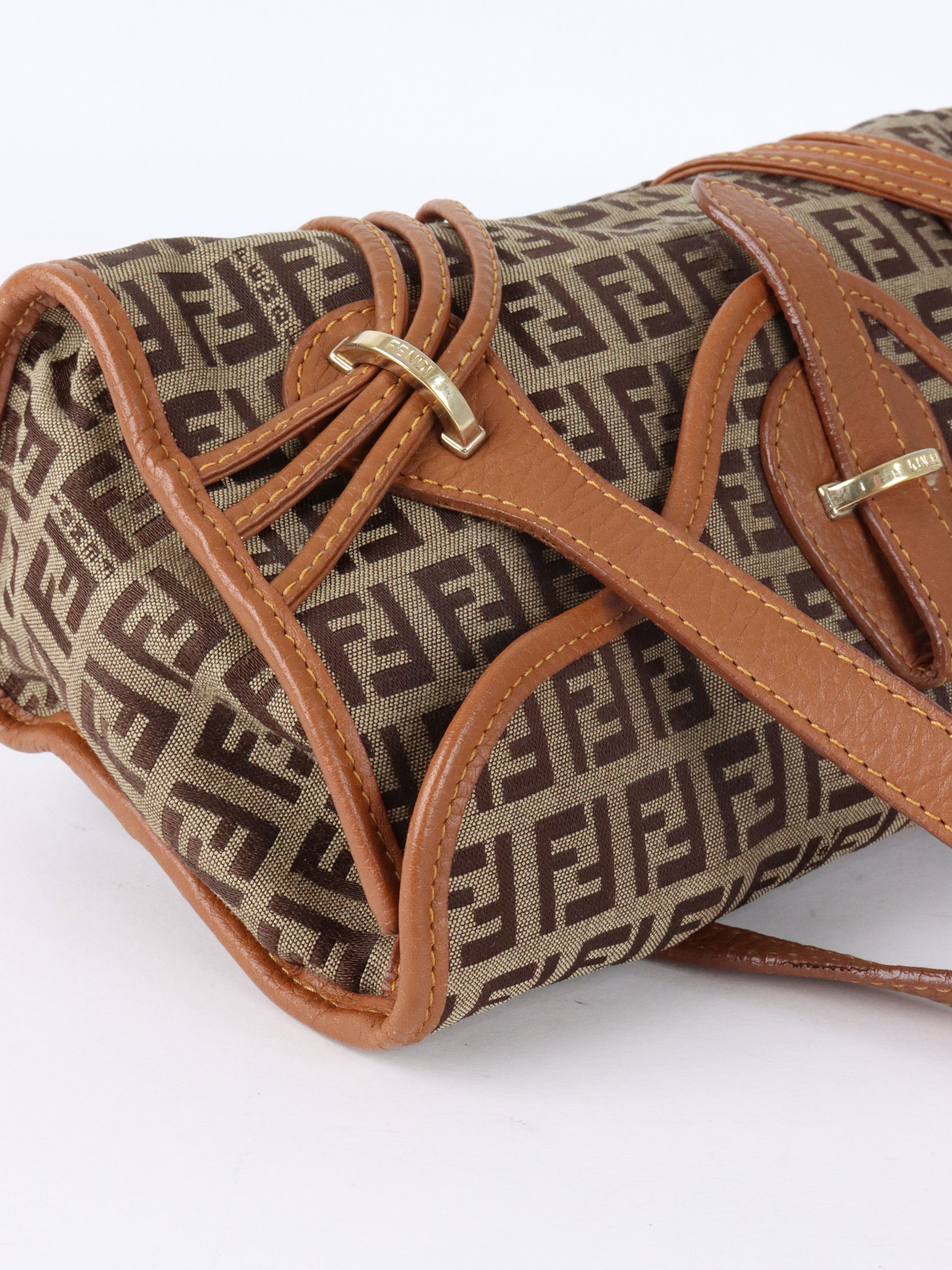 Fendi Zucchino FF Top Handle Bag.