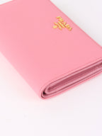 Prada Pink Zip Around Compact Wallet