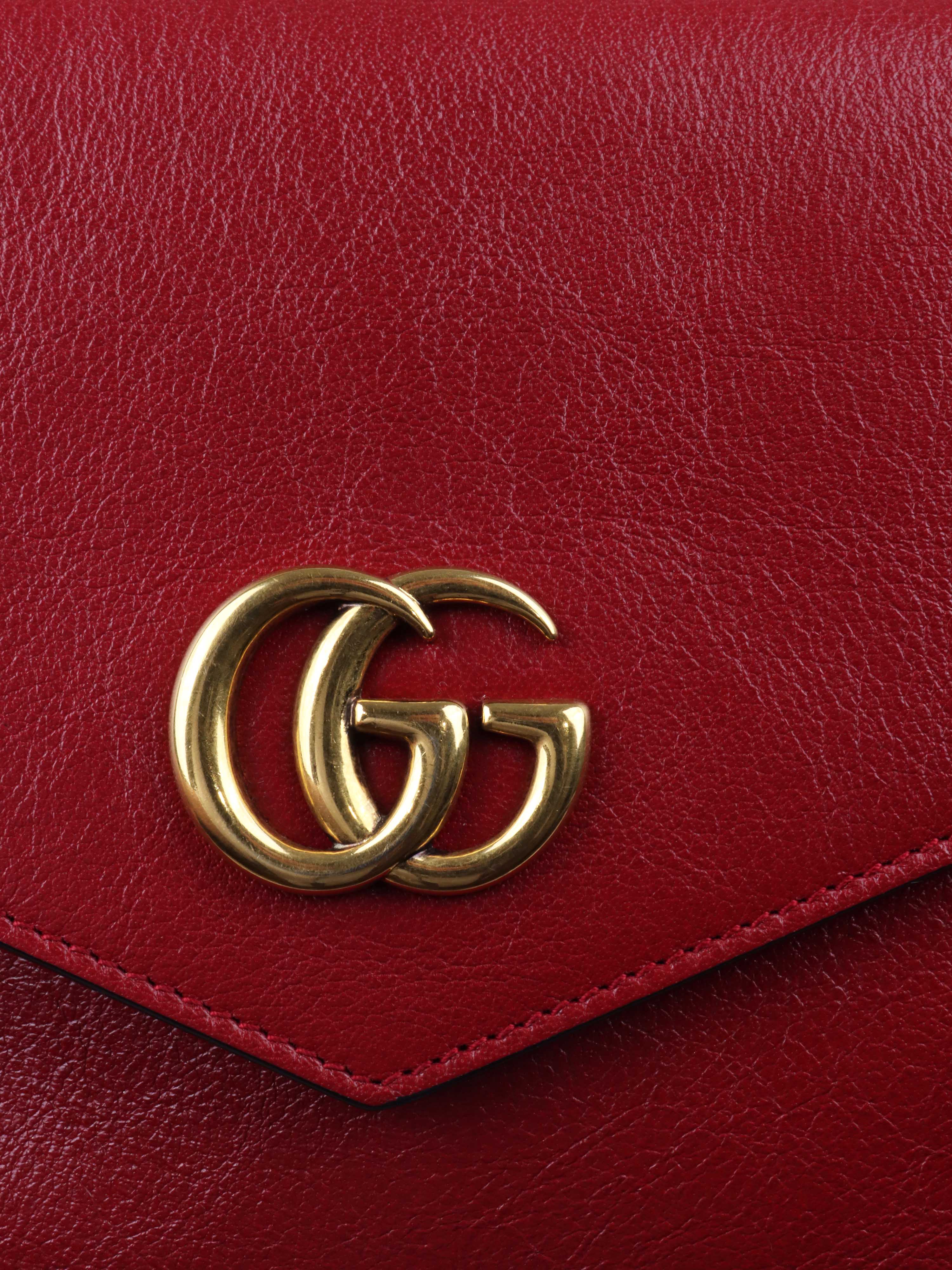 Gucci Black and Red Double Sided Thiara Clutch.