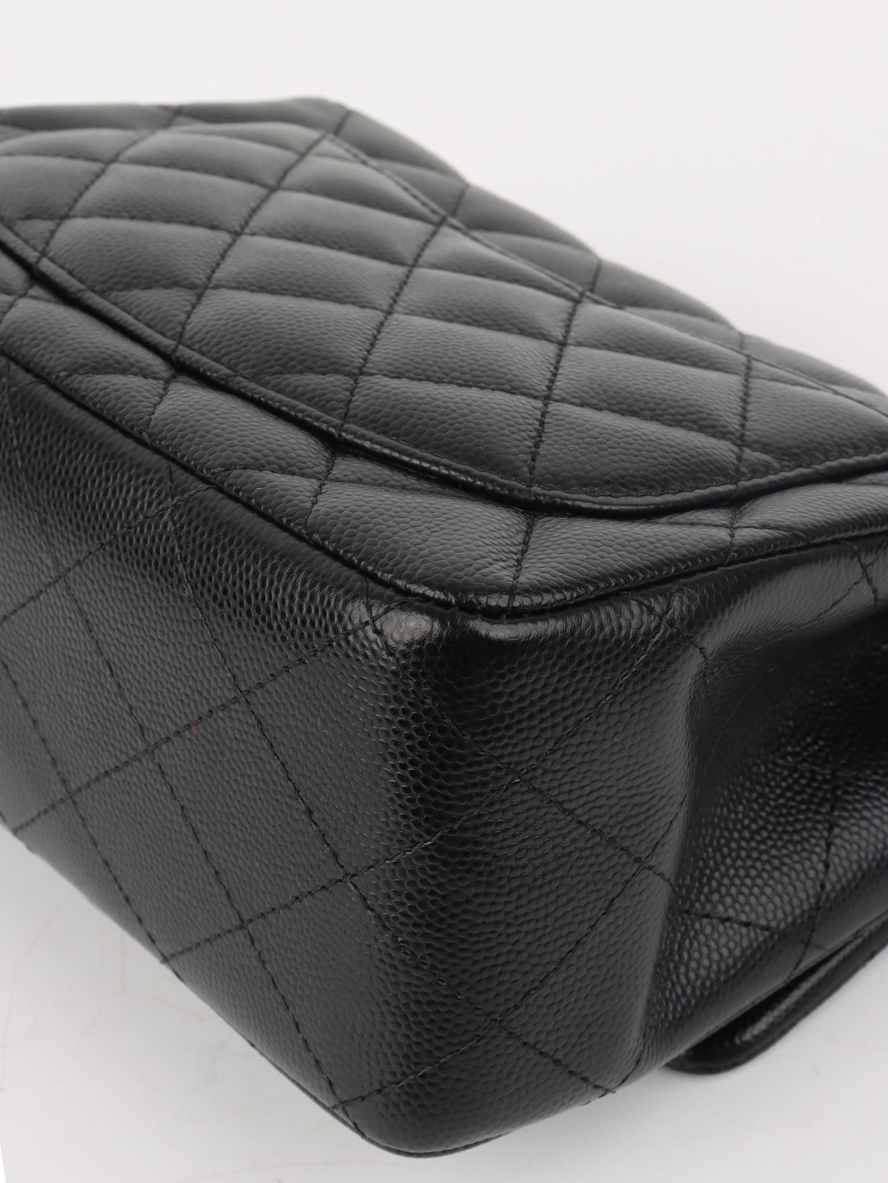 Chanel Black Caviar Mini Square Flap Bag GHW