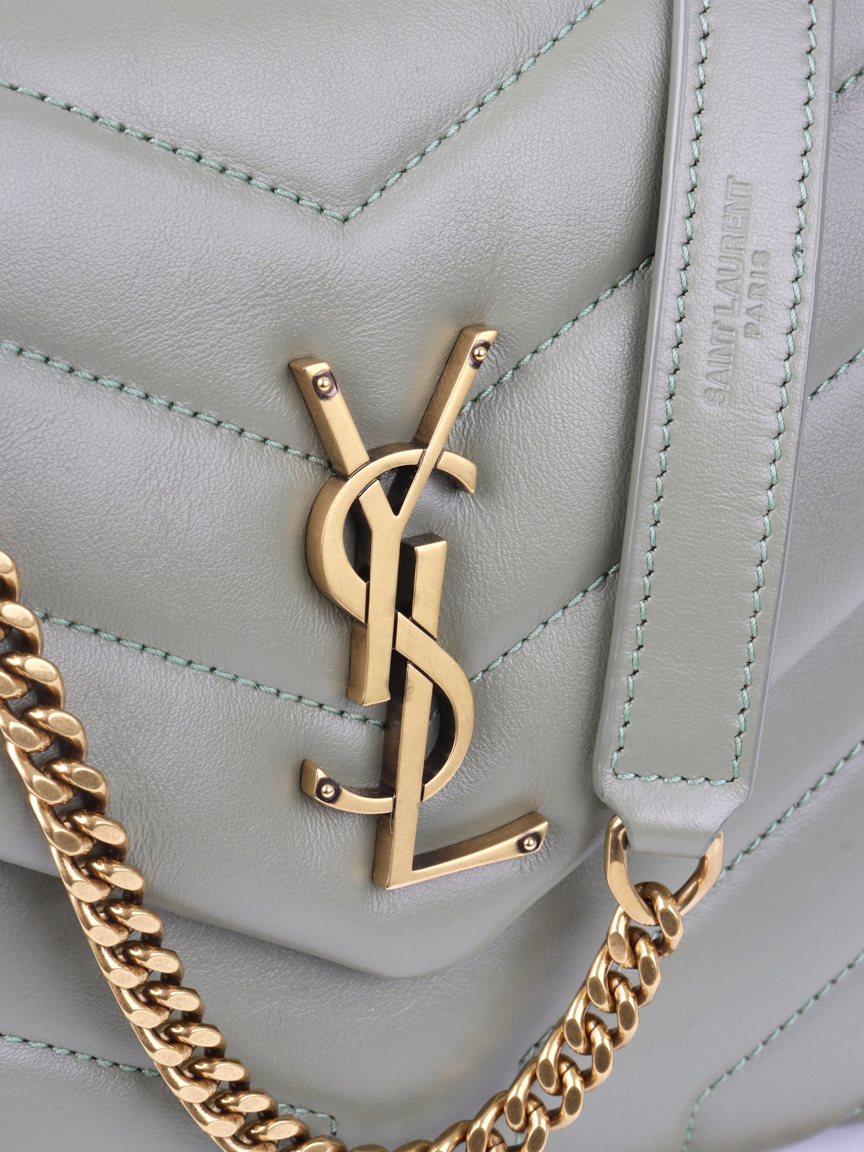 Saint Laurent Light Sage Small Loulou Bag.