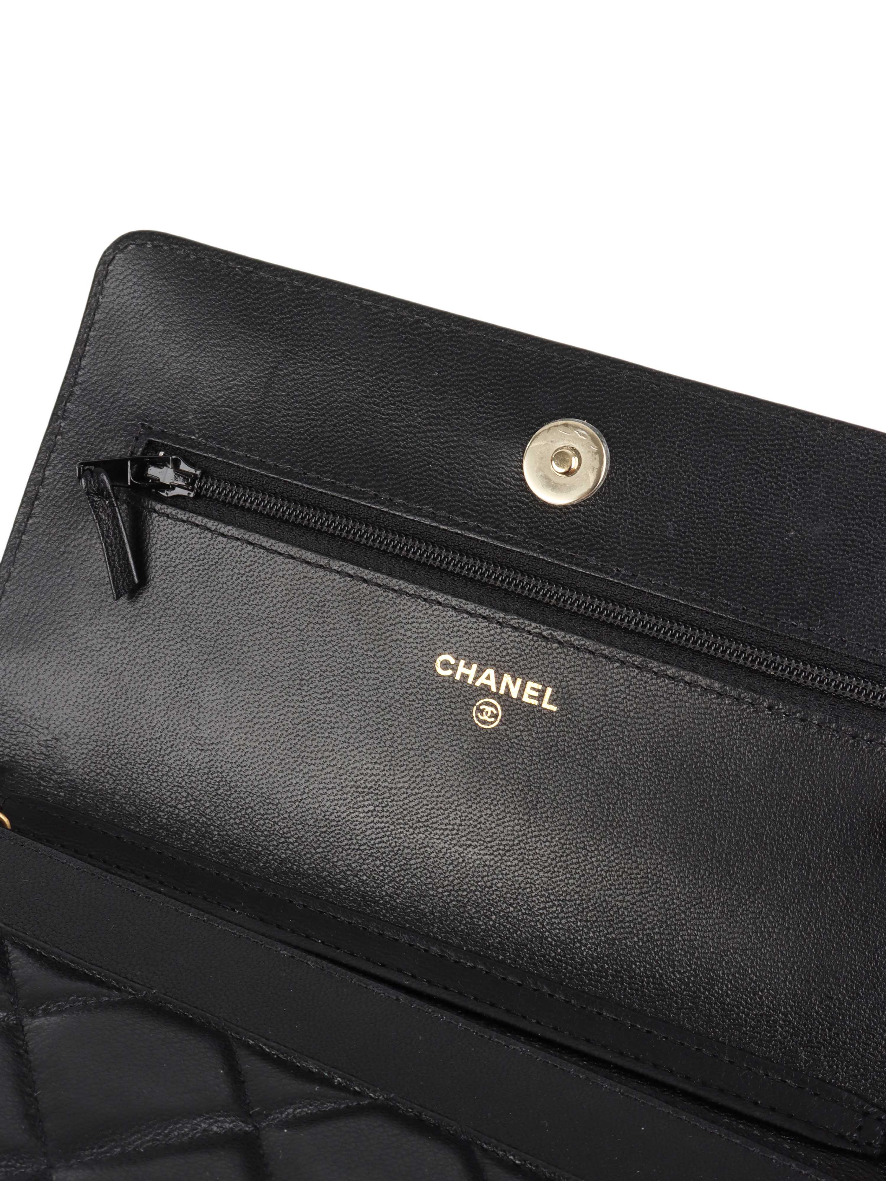 Chanel Black Lambskin Punk Wallet on Chain GHW.